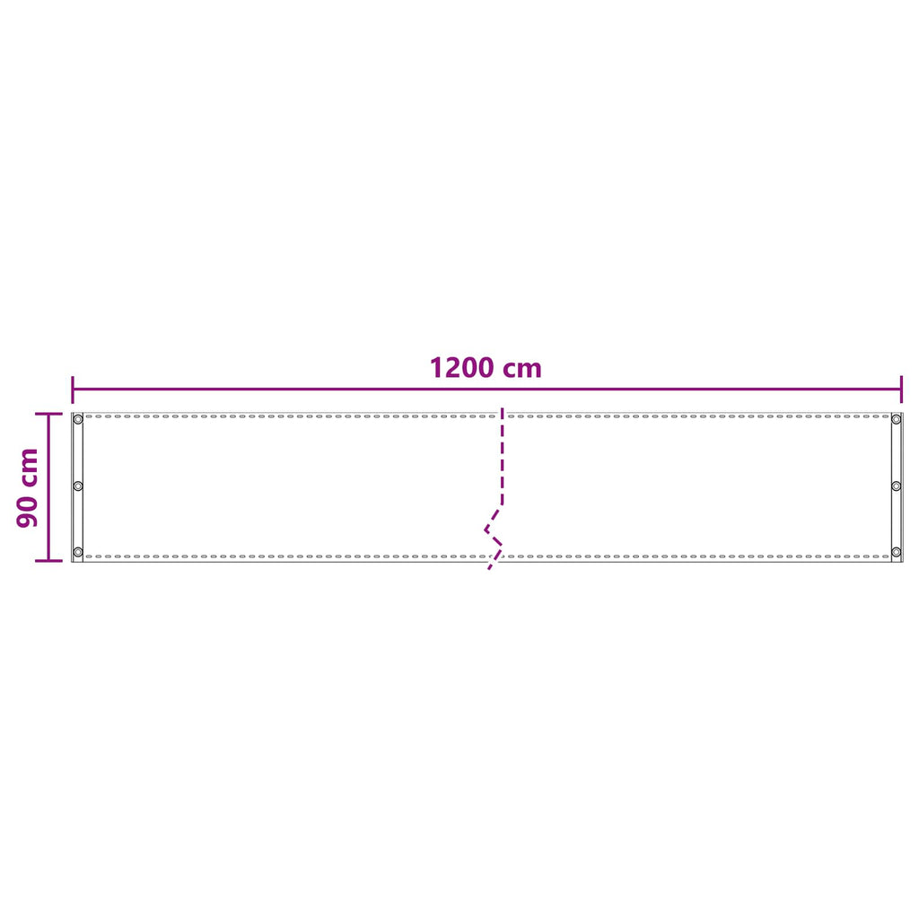 vidaXL Ekran balkonowy antracytowy 90 x 1200 cm HDPE i aluminium