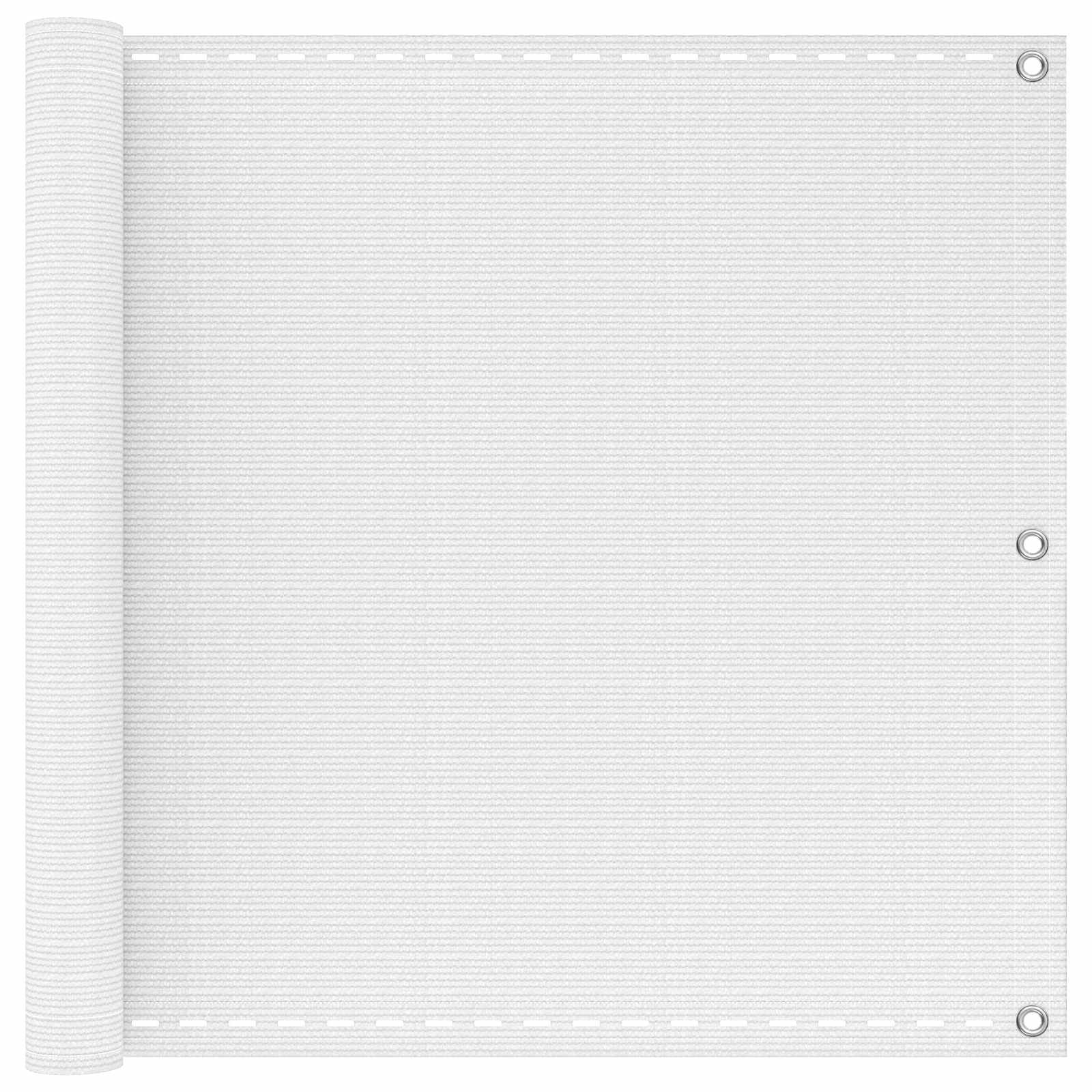vidaXL Ekran balkonowy Biały 90 x 1200 cm HDPE i aluminium