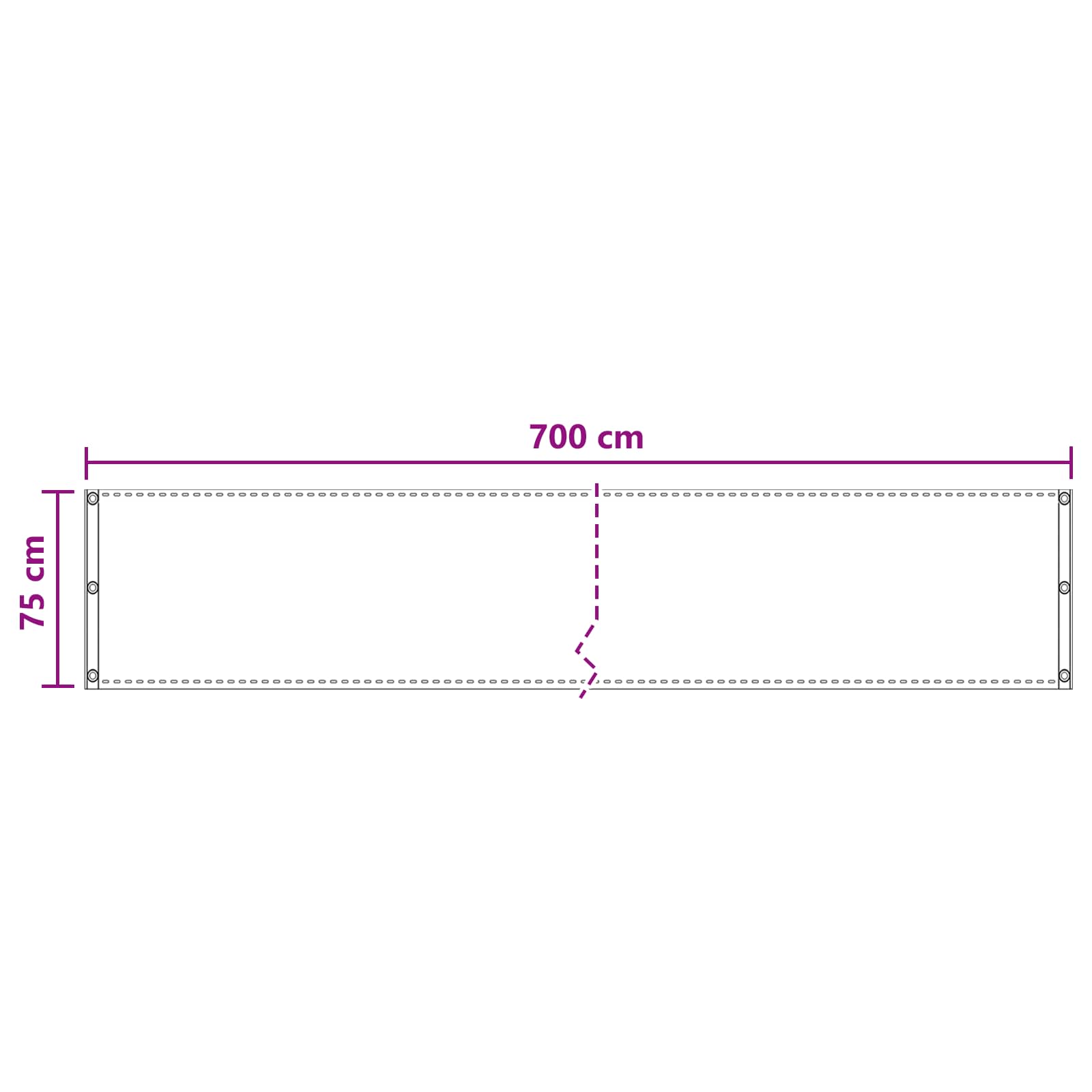 vidaXL Ekran balkonowy Ciemnozielony 75 x 700 cm HDPE i aluminium