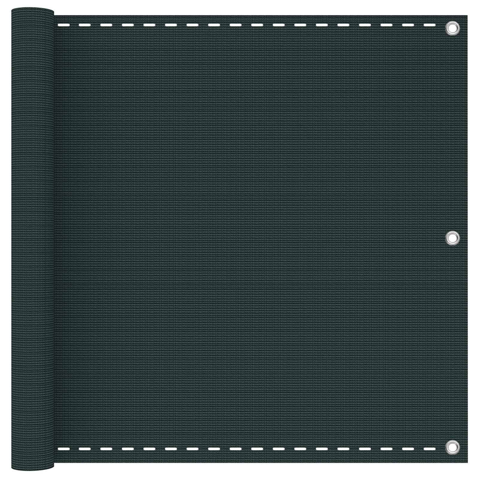 vidaXL Ekran balkonowy Ciemnozielony 75 x 1000 cm HDPE i aluminium