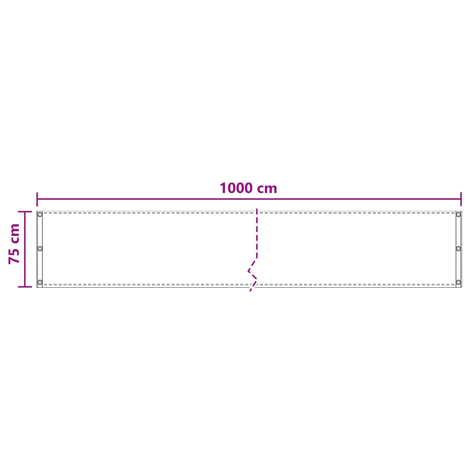 vidaXL Ekran balkonowy Ciemnozielony 75 x 1000 cm HDPE i aluminium