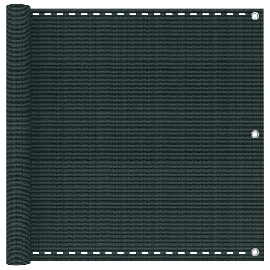 vidaXL Ekran balkonowy Ciemnozielony 90 x 700 cm HDPE i aluminium