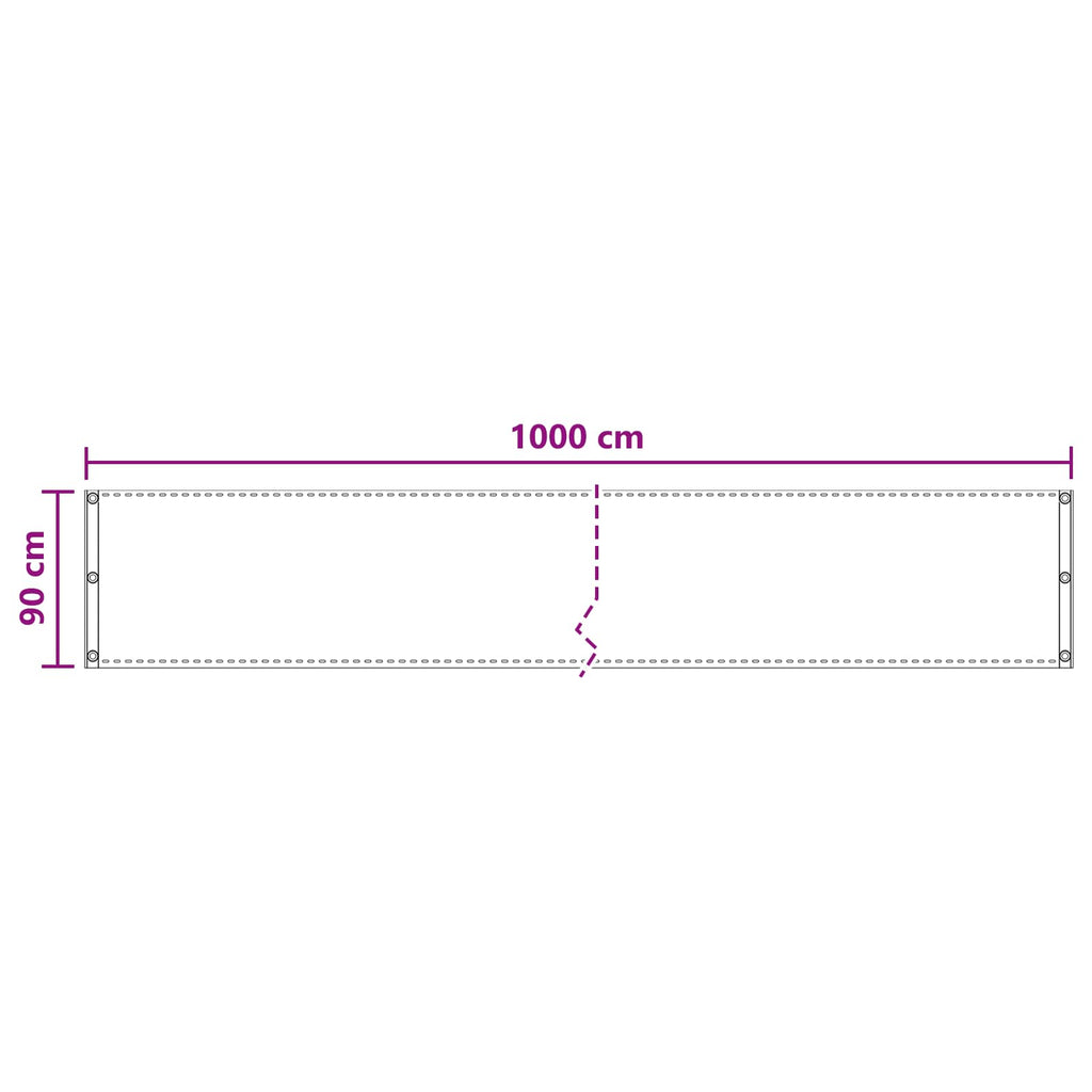 vidaXL Ekran balkonowy brązowy 90 x 1000 cm HDPE i aluminium