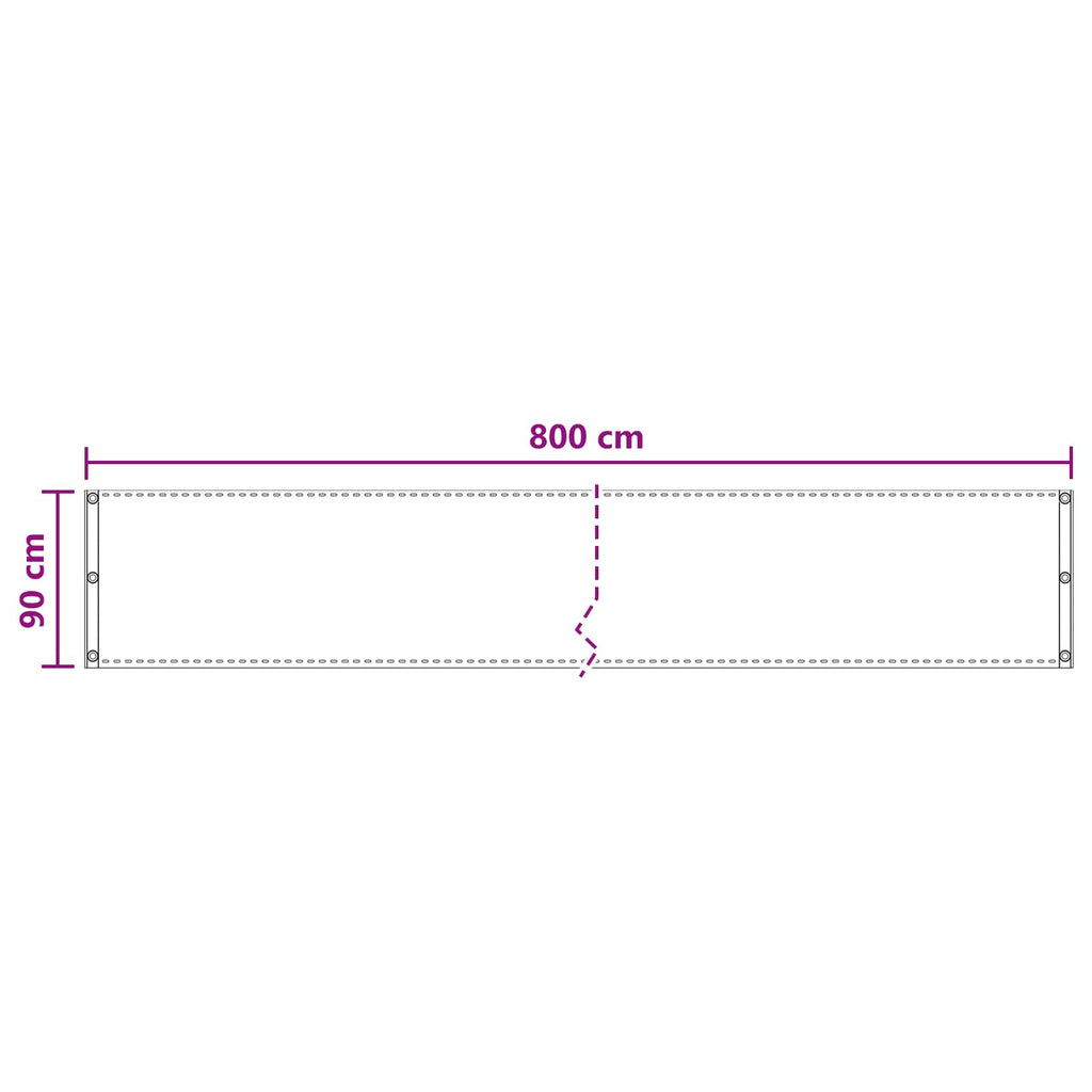 vidaXL Ekran balkonowy Beżowy 90 x 800 cm HDPE i aluminium