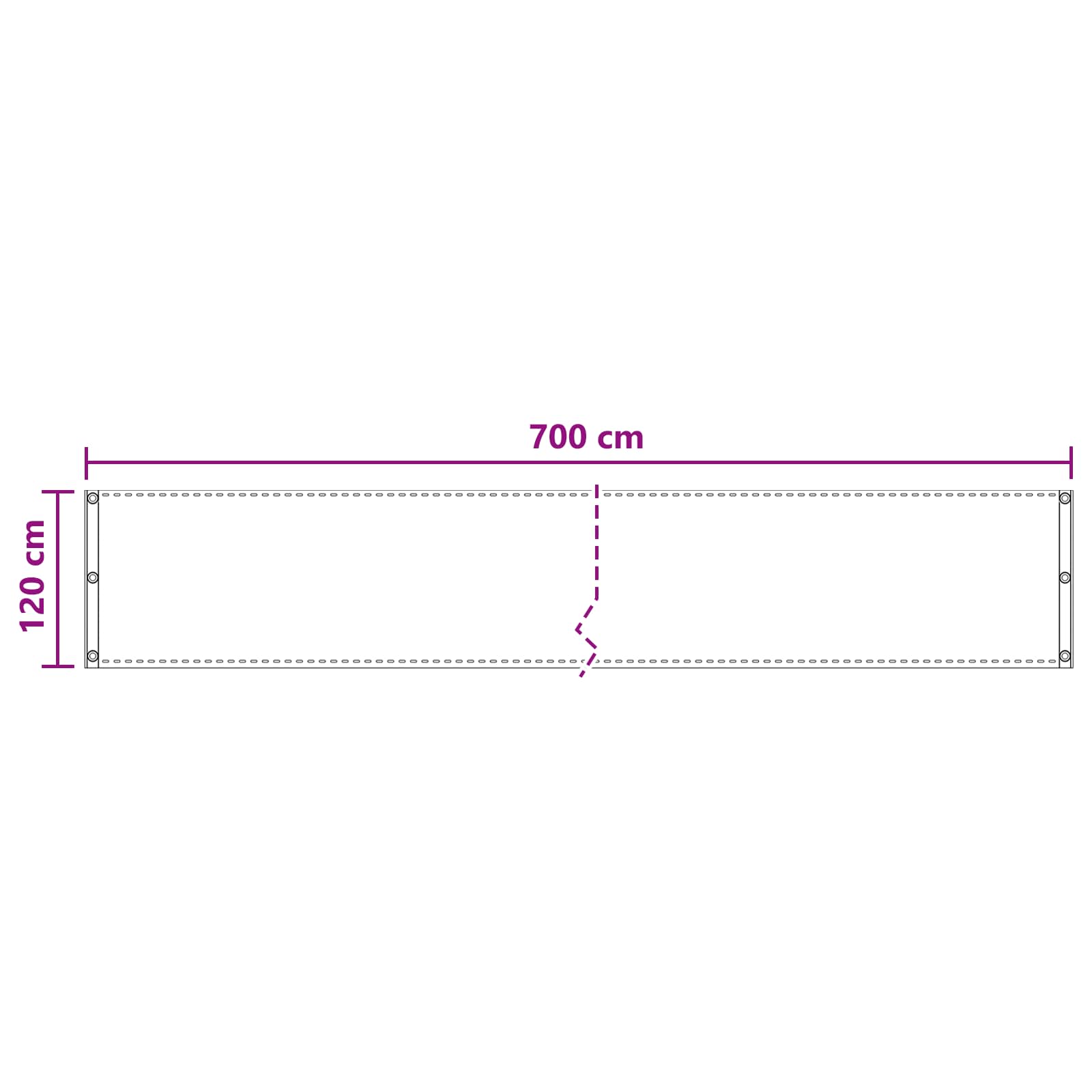 vidaXL Ekran balkonowy Beżowy 120 x 700 cm HDPE i aluminium