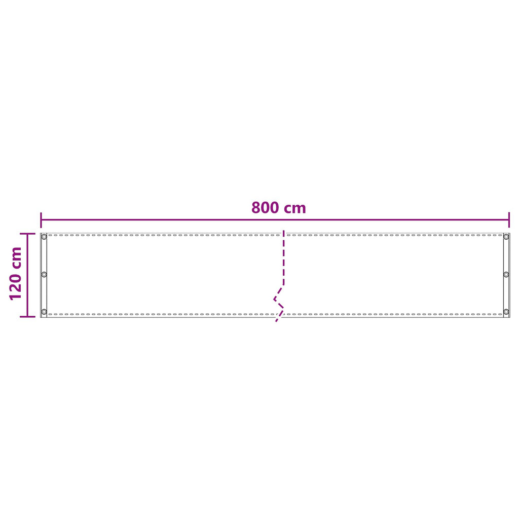 vidaXL Ekran balkonowy Ciemnoszary 120 x 800 cm HDPE i aluminium