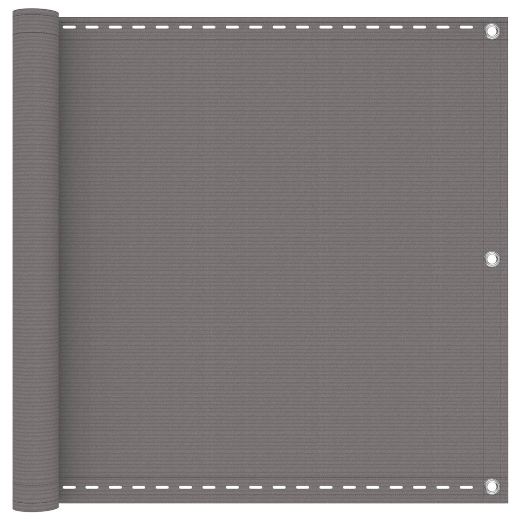 vidaXL Ekran balkonowy jasnoszary 75 x 400 cm HDPE i aluminium