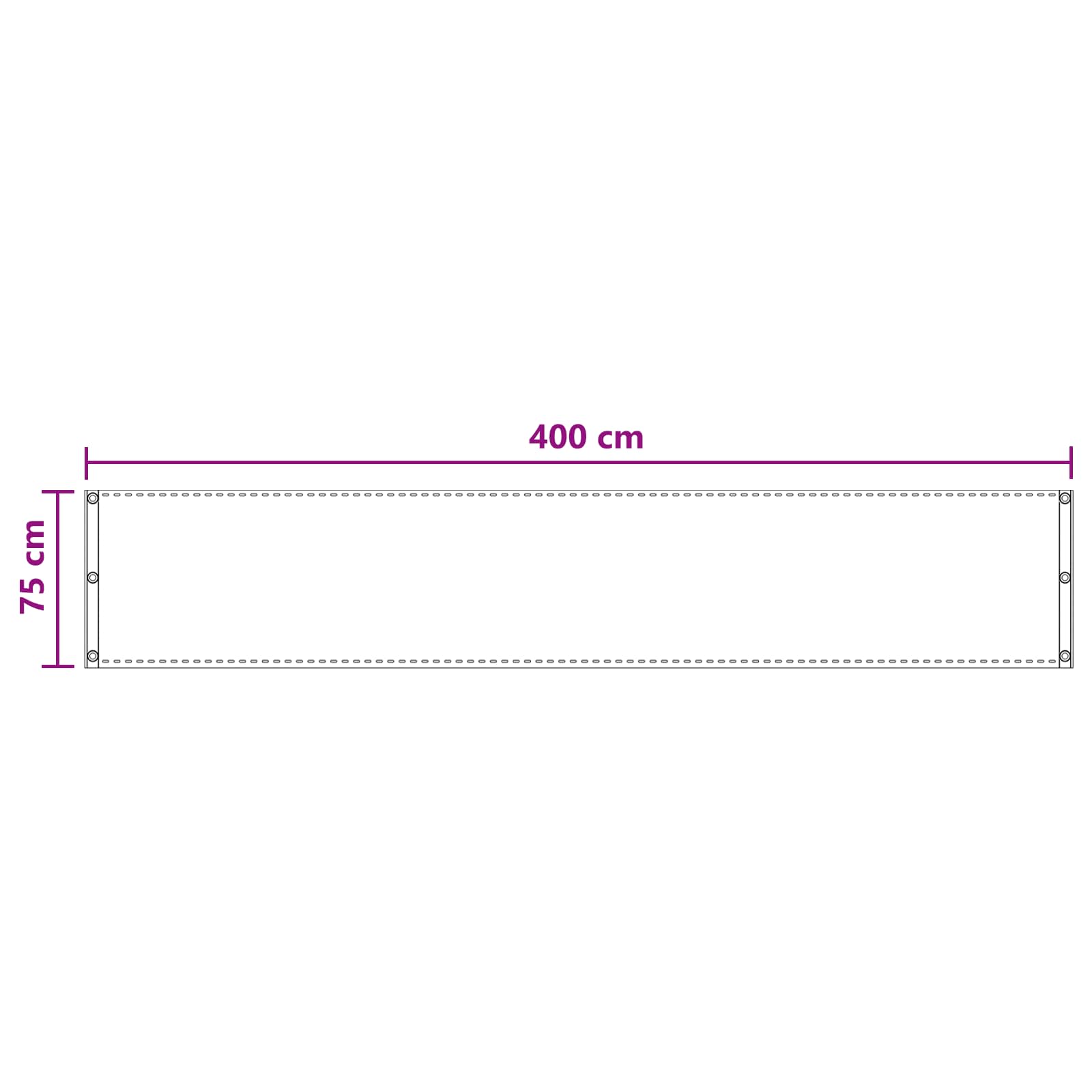 vidaXL Ekran balkonowy jasnoszary 75 x 400 cm HDPE i aluminium