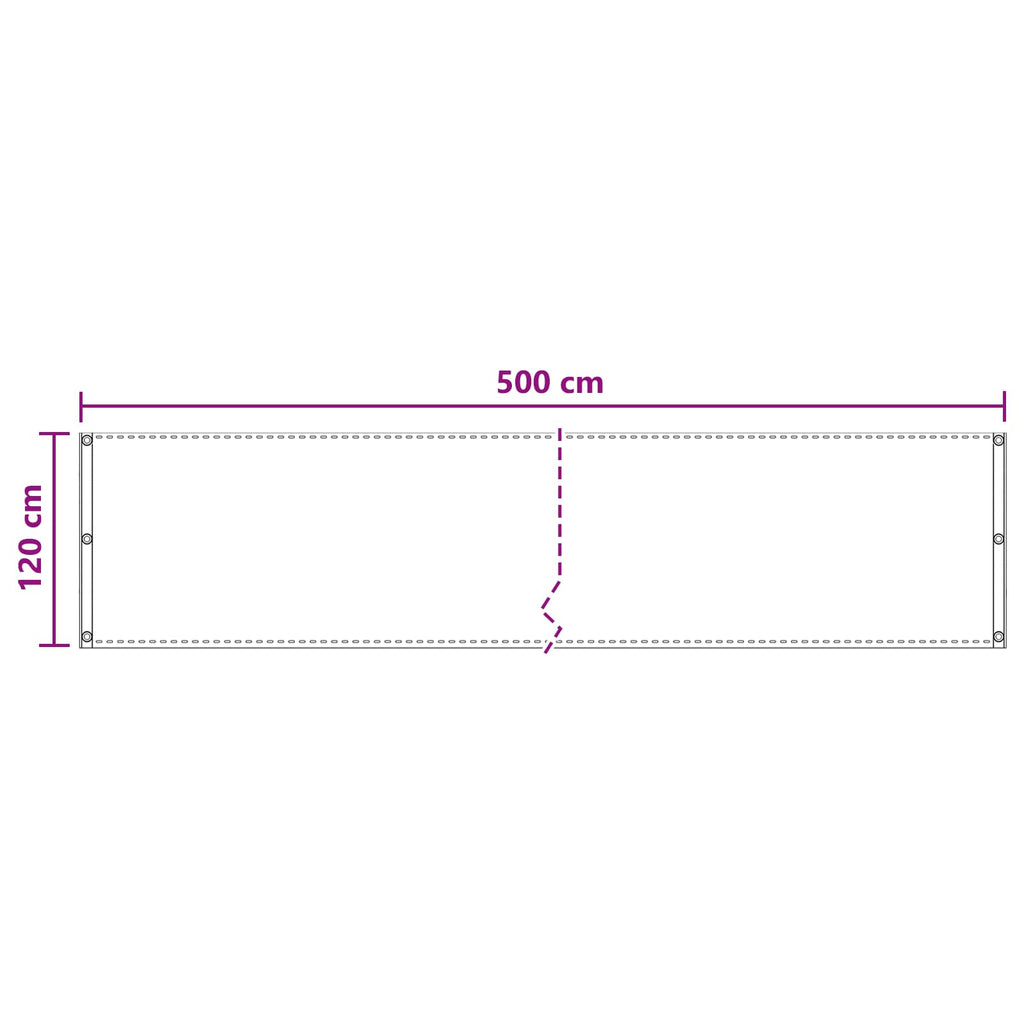 vidaXL Ekran balkonowy jasnoszary 120 x 500 cm HDPE i aluminium