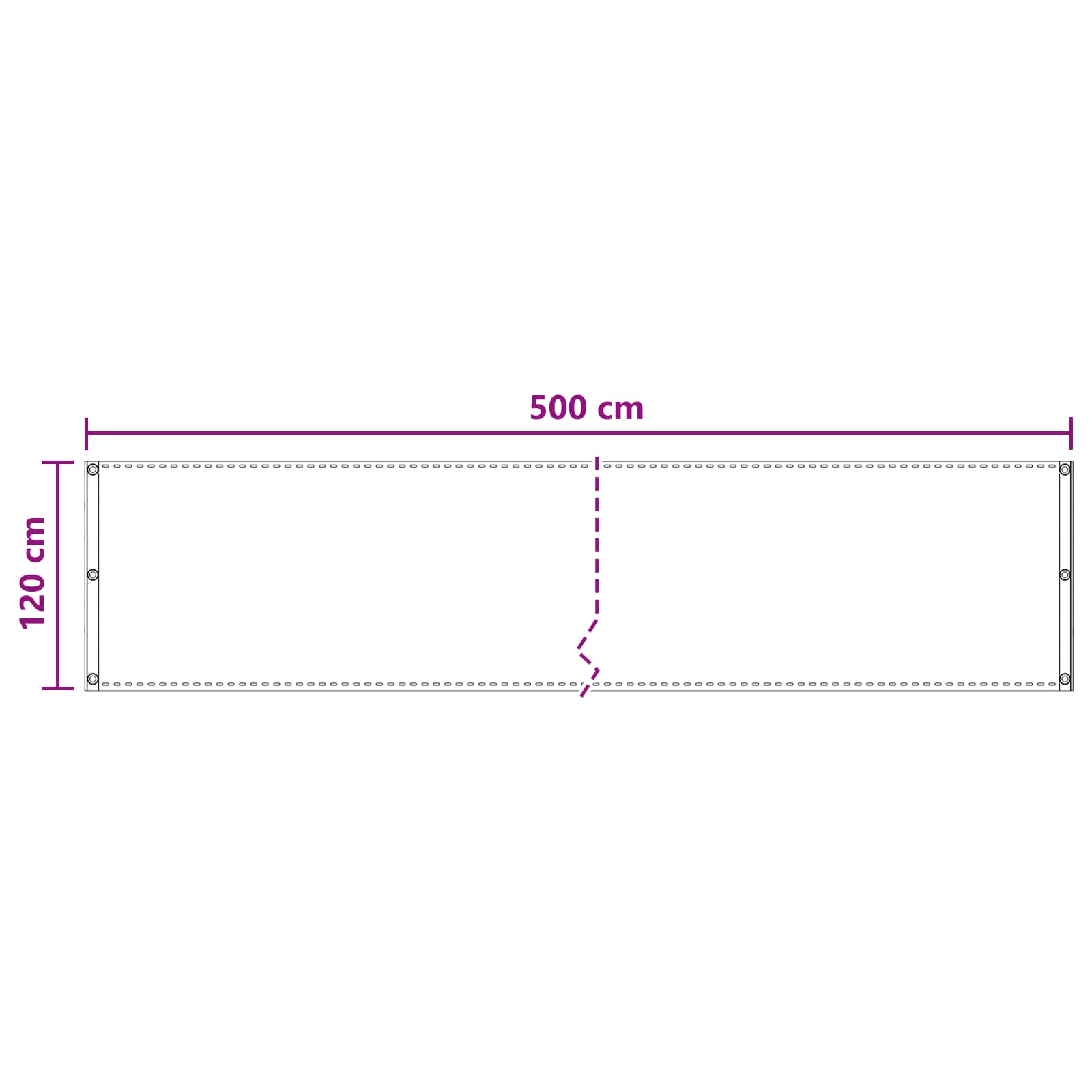 vidaXL Ekran balkonowy jasnoszary 120 x 500 cm HDPE i aluminium