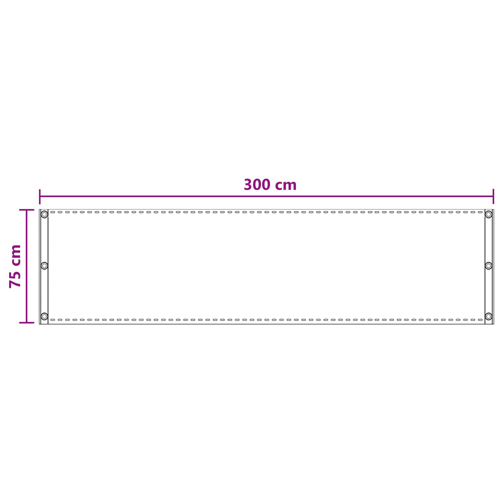 vidaXL Ekran balkonowy piaskowy 75 x 300 cm HDPE i aluminium