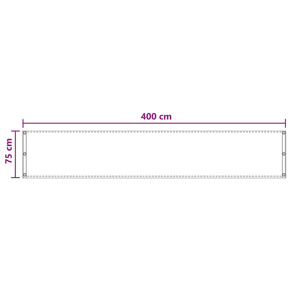 vidaXL Ekran balkonowy piaskowy 75 x 400 cm HDPE i aluminium