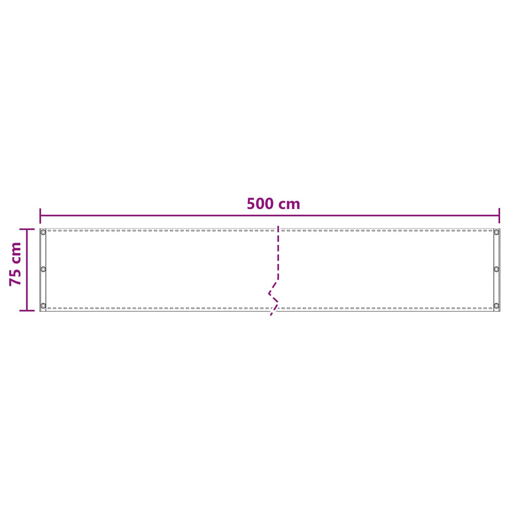 vidaXL Ekran balkonowy piaskowy 75 x 500 cm HDPE i aluminium