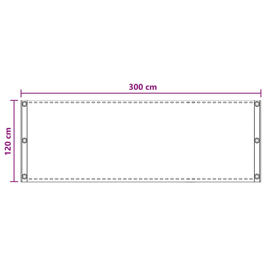 vidaXL Ekran balkonowy piaskowy 120 x 300 cm HDPE i aluminium
