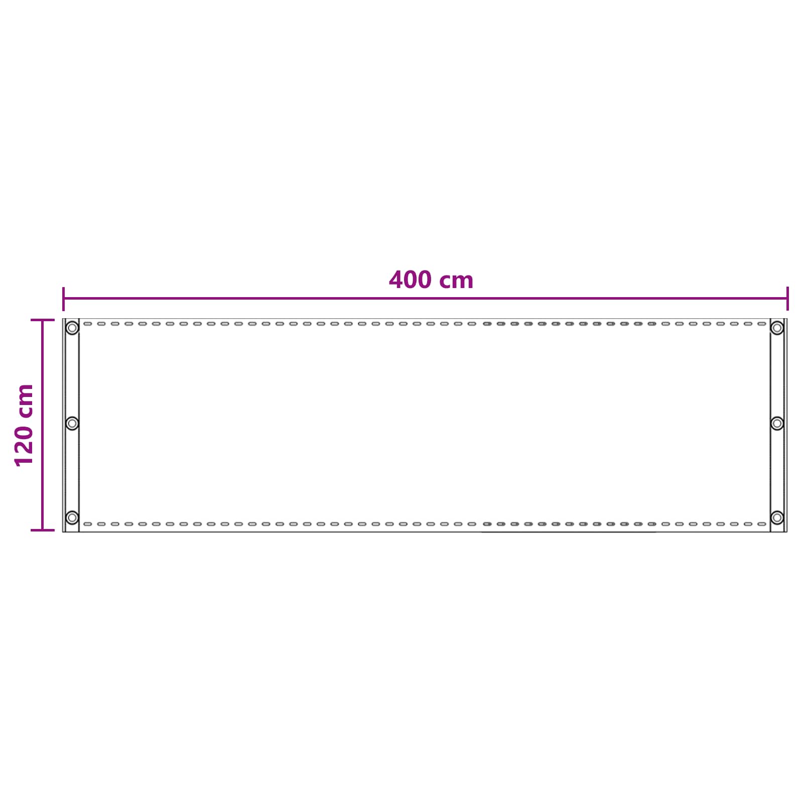 vidaXL Ekran balkonowy piaskowy 120 x 400 cm HDPE i aluminium