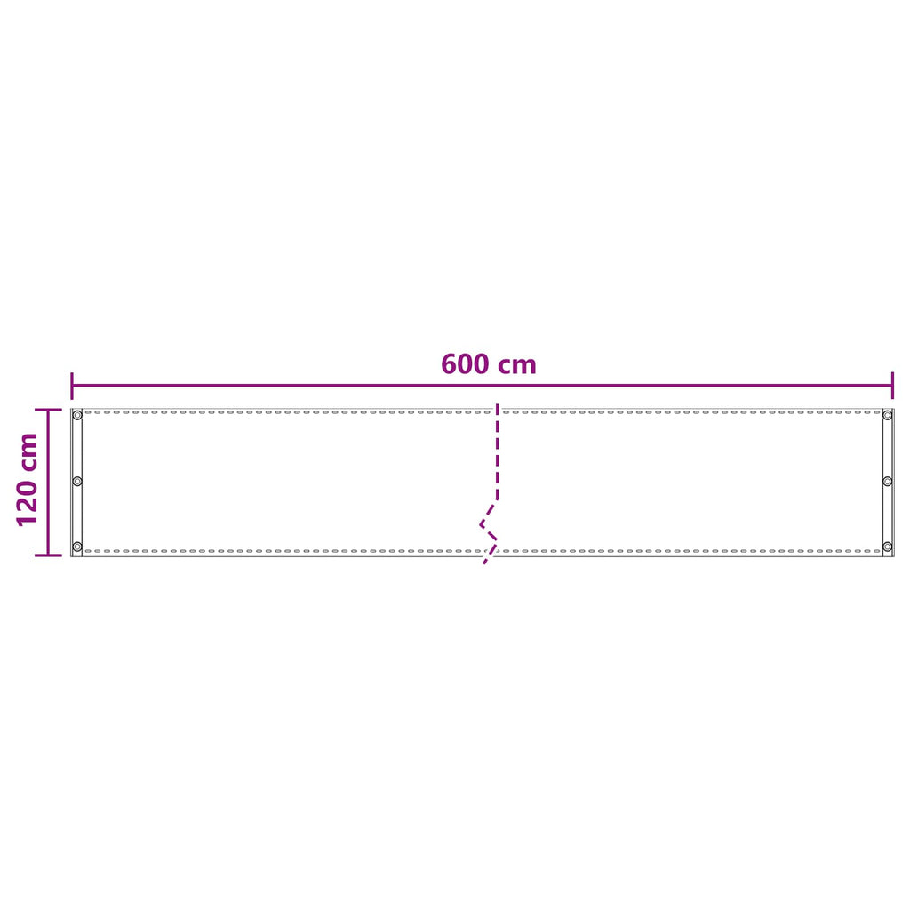 vidaXL Ekran balkonowy piaskowy 120 x 600 cm HDPE i aluminium