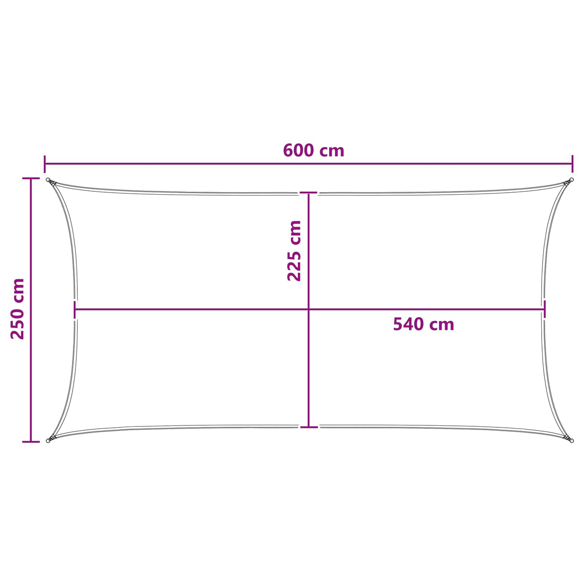 vidaXL Żagiel przeciwsłoneczny Prostokątny 2,5 x 6 m HDPE Szarobeżowy