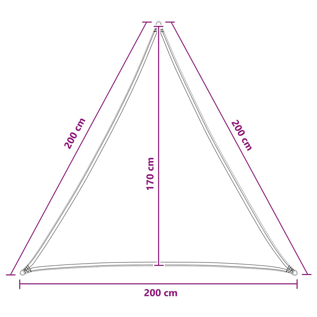 vidaXL Żagiel przeciwsłoneczny 2 x 2 x 2 m HDPE Trójkątny