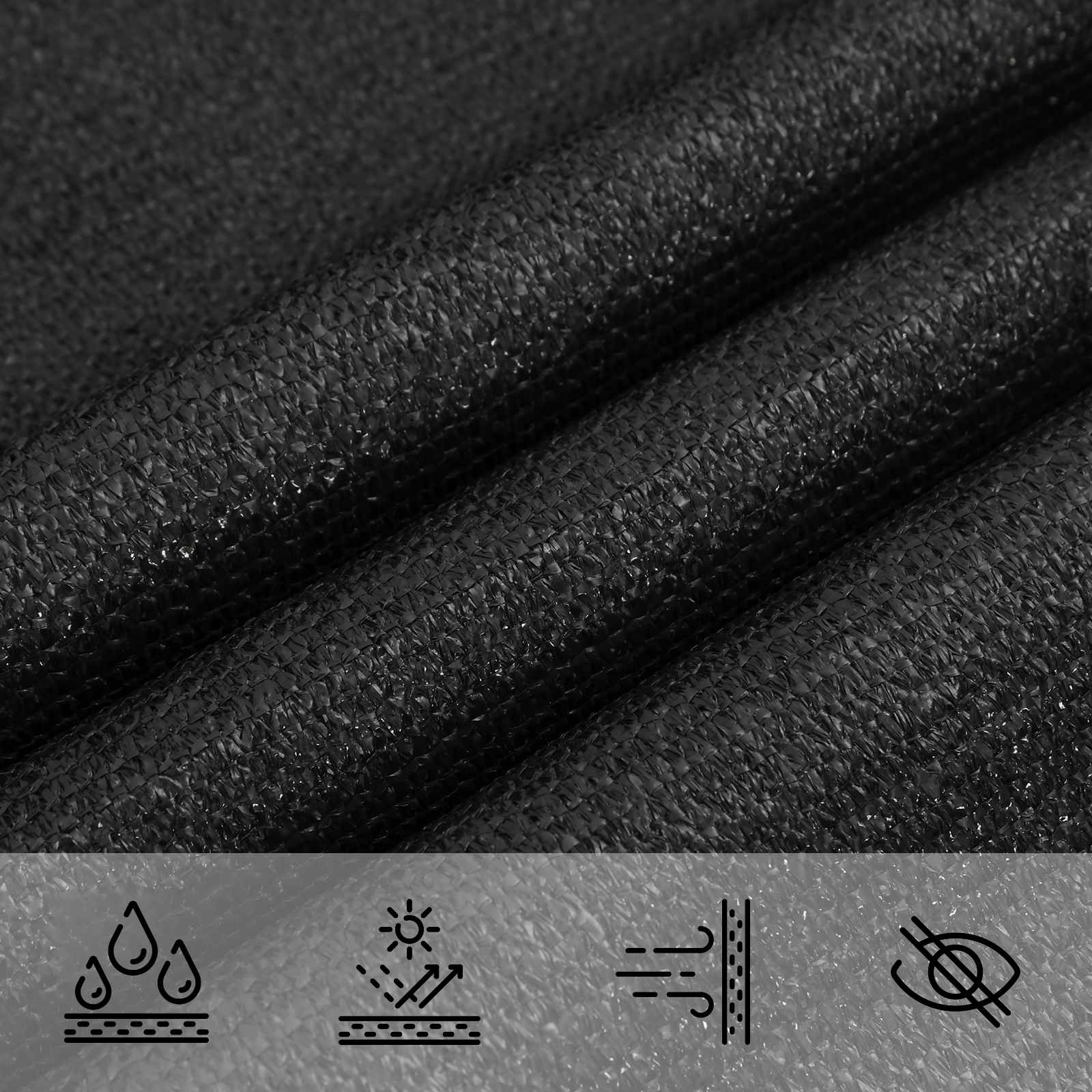 vidaXL Żagiel przeciwsłoneczny Czarny 2 x 6 m HDPE