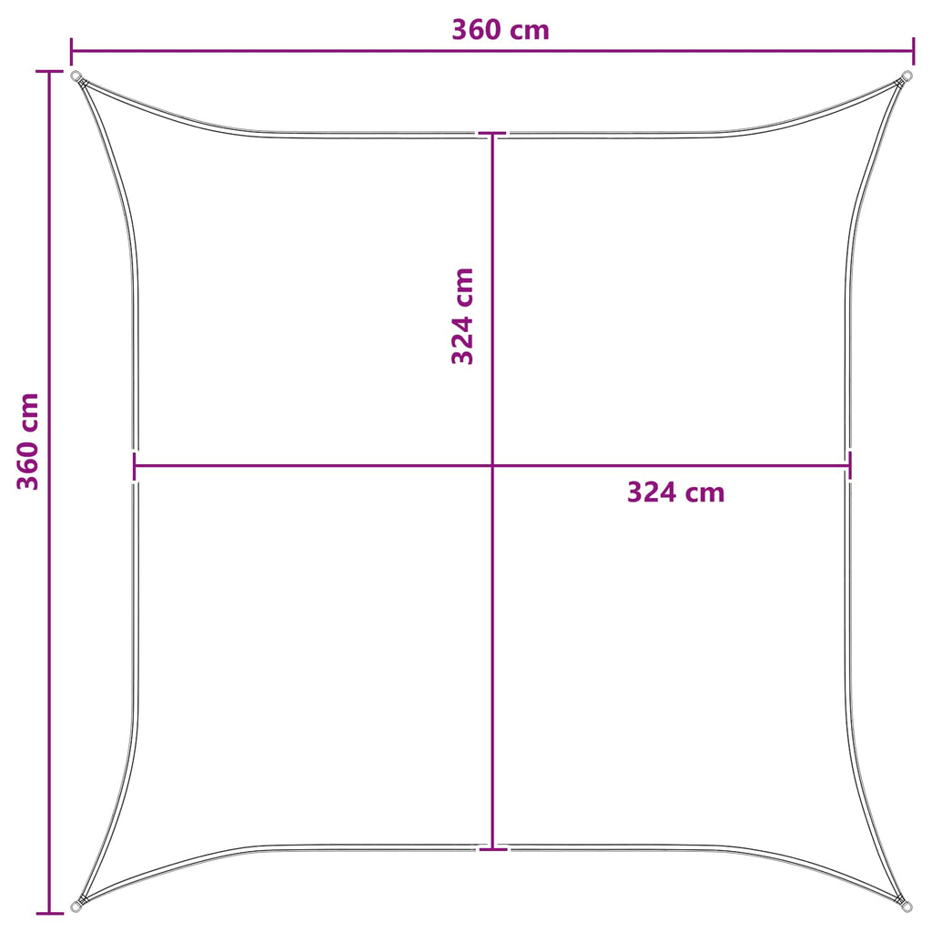 vidaXL Żagiel przeciwsłoneczny Antracytowy i biały 3,6 x 3,6 m HDPE