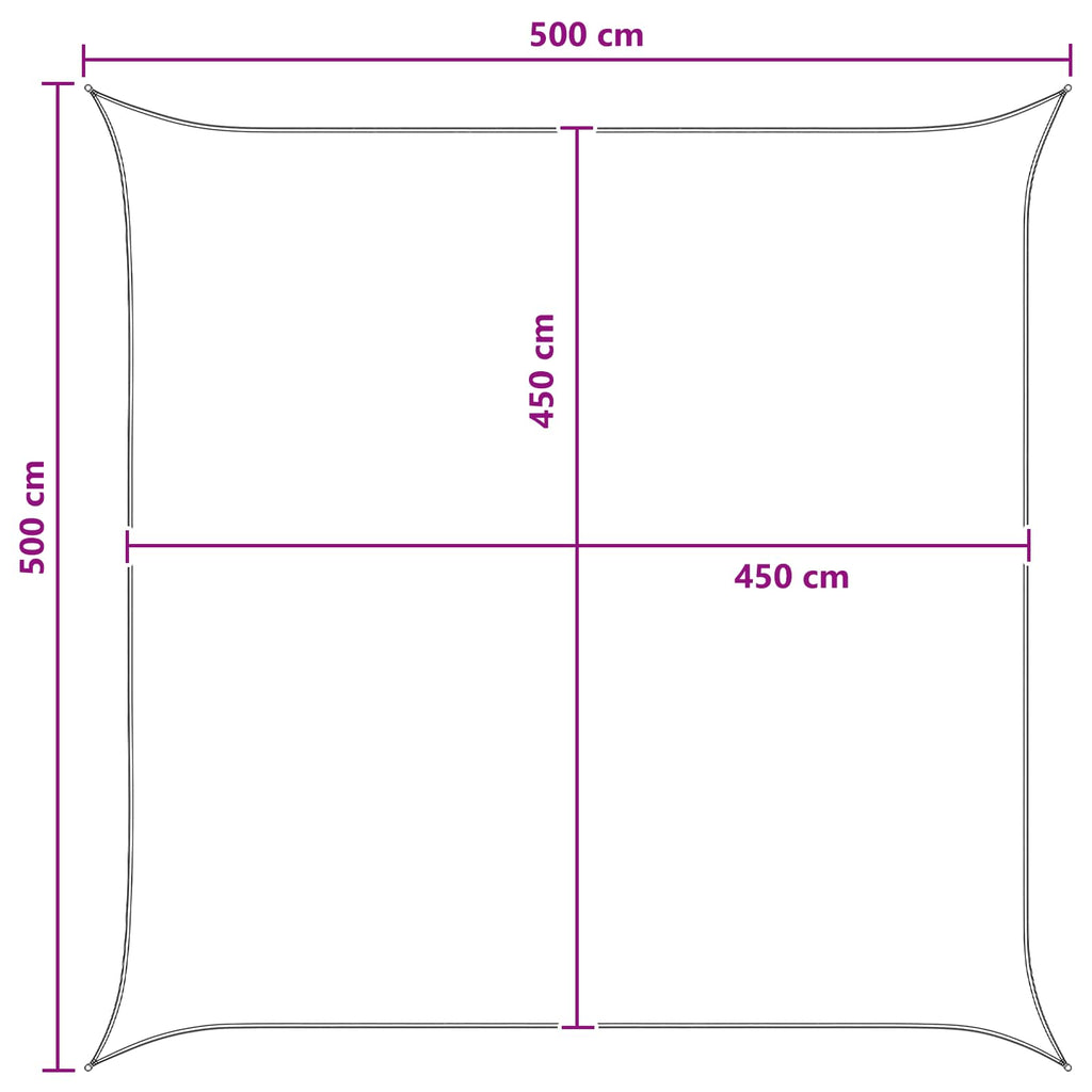 vidaXL Żagiel przeciwsłoneczny Antracytowy i biały 5 x 5 m HDPE