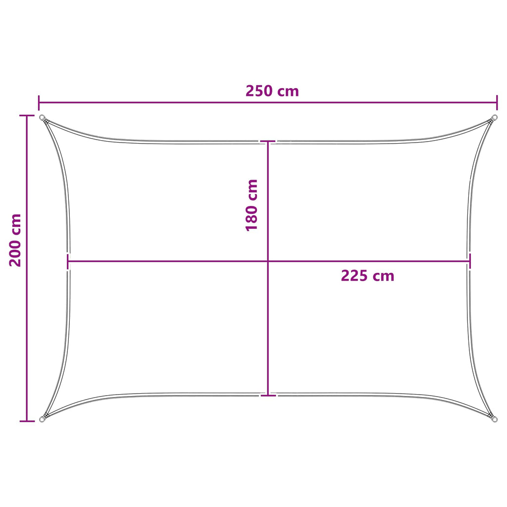 vidaXL Żagiel przeciwsłoneczny Antracytowy i biały 2 x 2,5 m HDPE