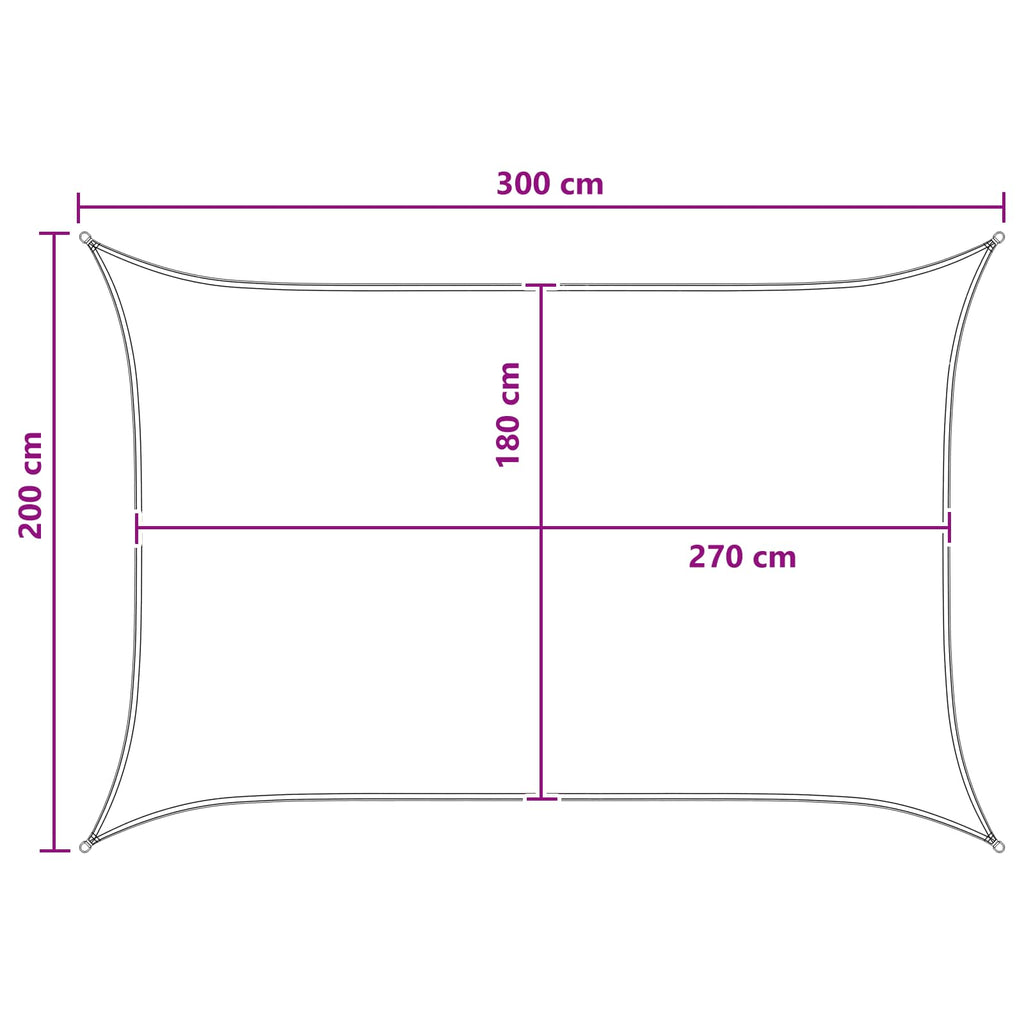 vidaXL Żagiel przeciwsłoneczny Antracytowy i biały 2 x 3 m HDPE