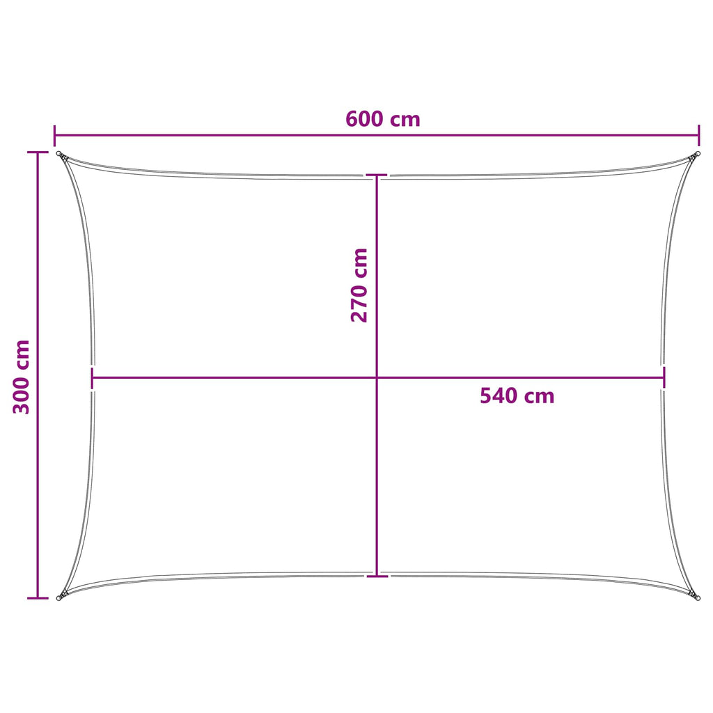 vidaXL Żagiel przeciwsłoneczny Antracytowy i biały 3 x 6 m HDPE