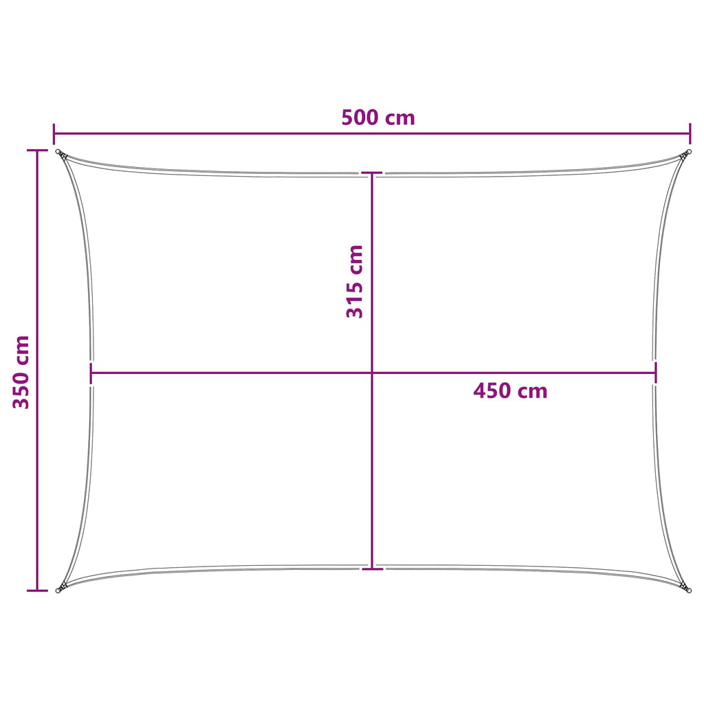 vidaXL Żagiel przeciwsłoneczny Antracytowy i biały 3,5 x 5 m HDPE