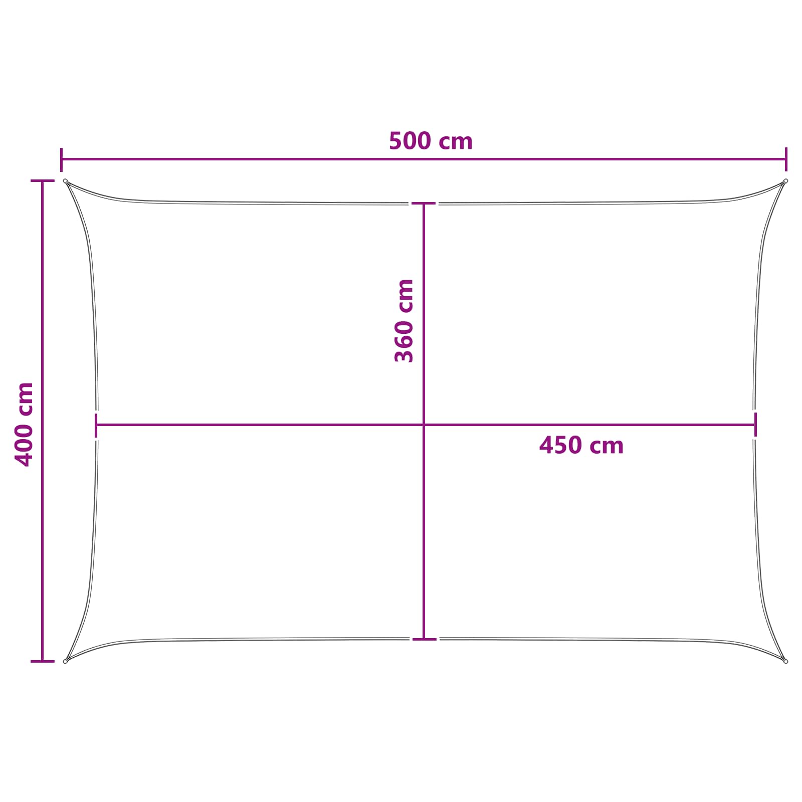 vidaXL Żagiel przeciwsłoneczny Antracytowy i biały 4 x 5 m HDPE