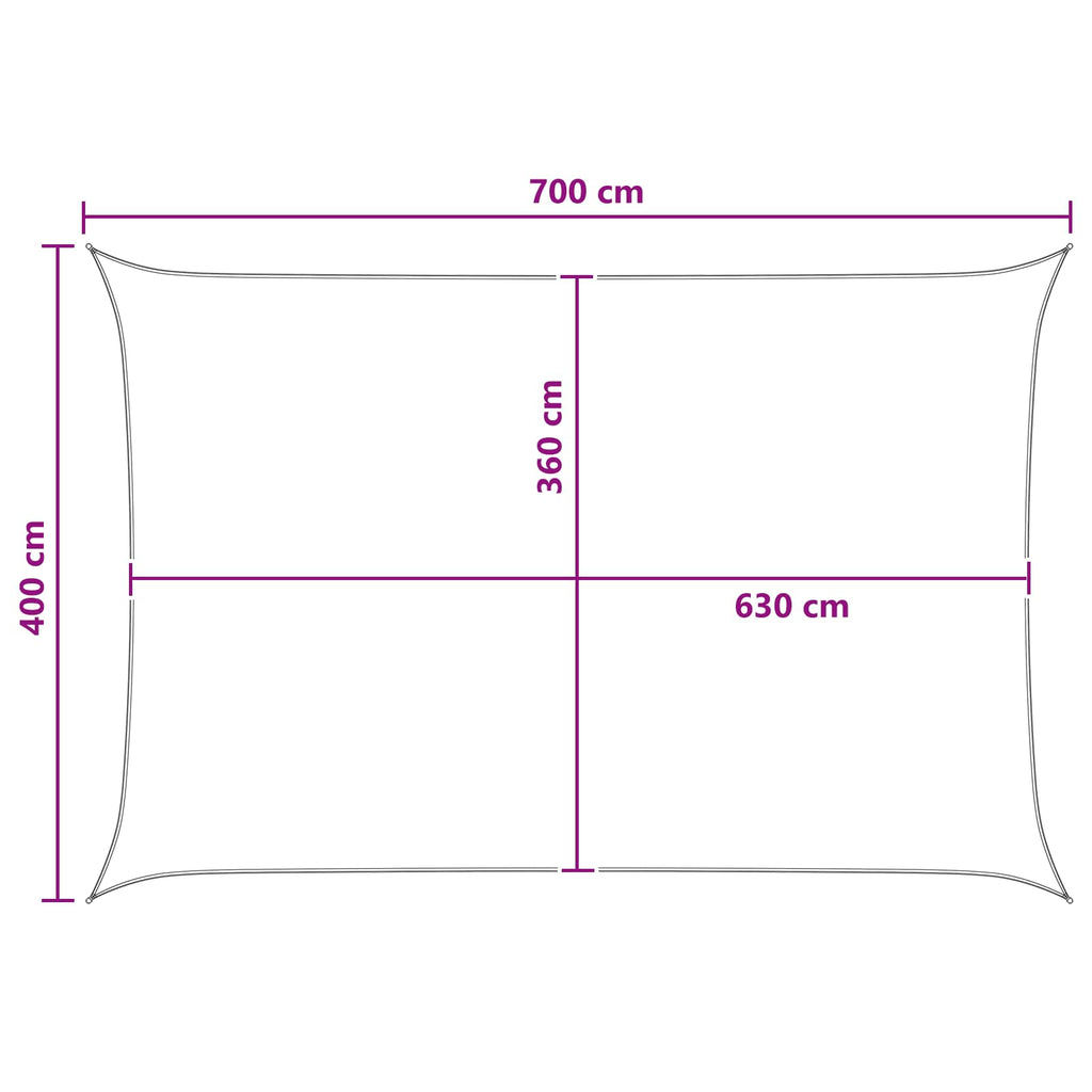 vidaXL Żagiel przeciwsłoneczny Antracytowy i biały 4 x 7 m HDPE