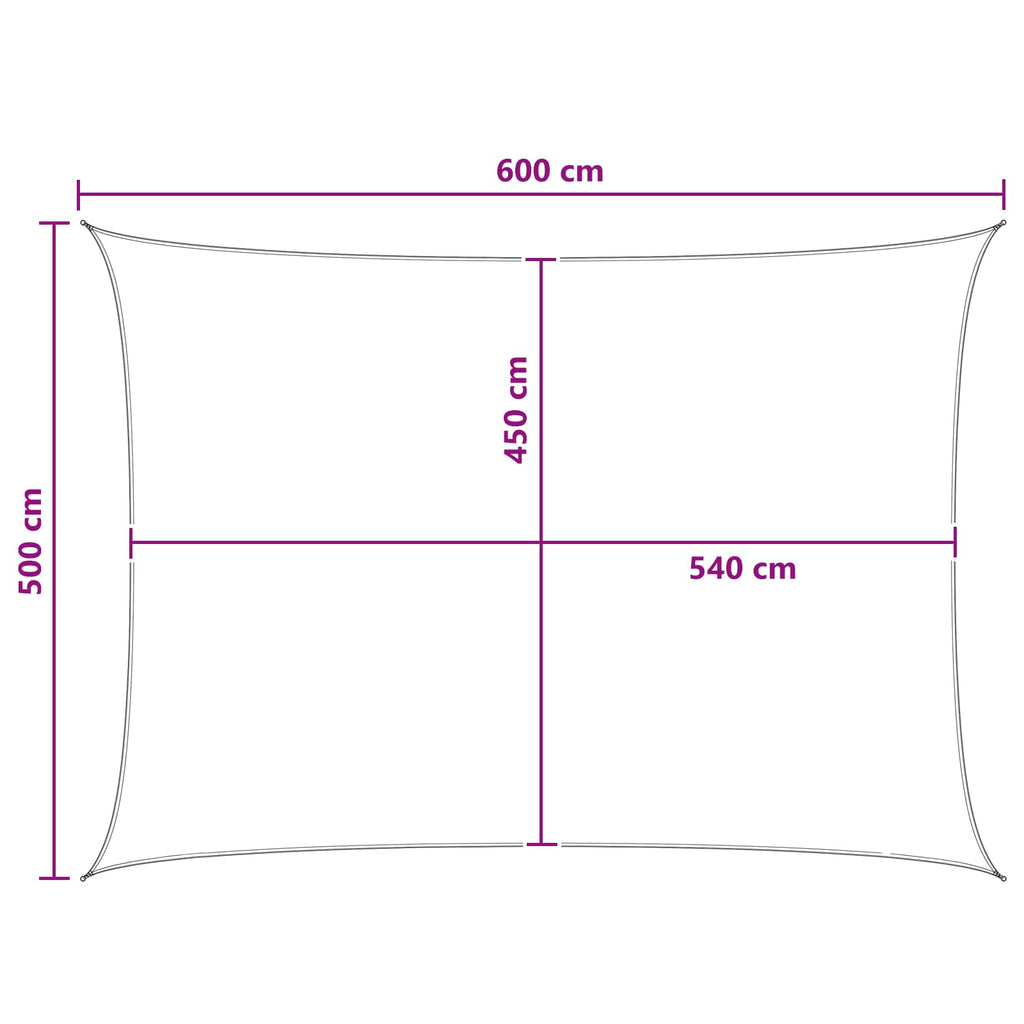 vidaXL Żagiel przeciwsłoneczny Antracytowy i biały 5 x 6 m HDPE