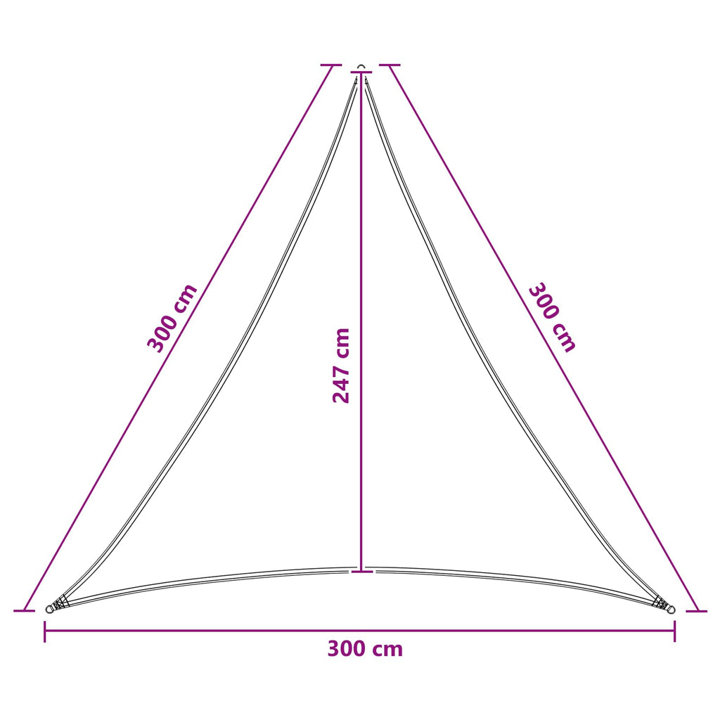 vidaXL Żagiel przeciwsłoneczny 3 x 3 x 3 m HDPE