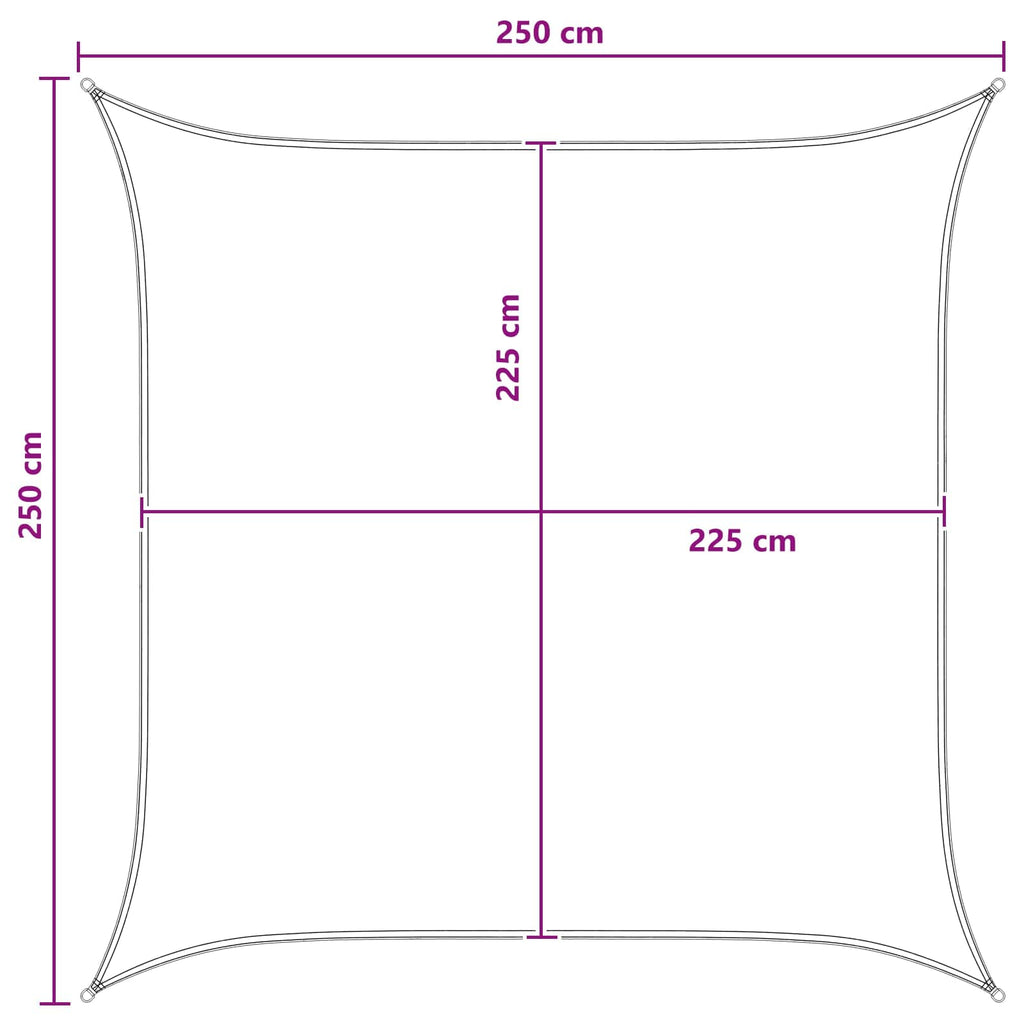vidaXL Żagiel przeciwsłoneczny Żółty i Biały 2,5 x 2,5 m HDPE