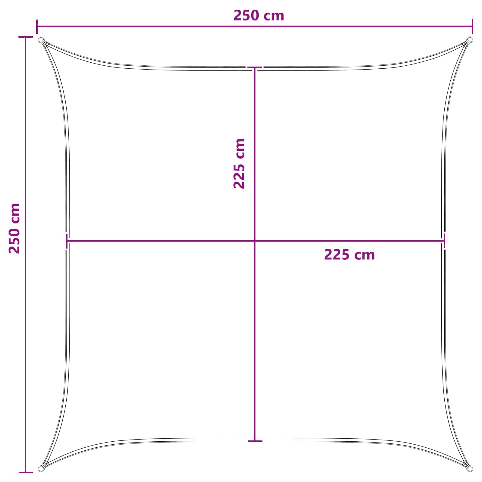 vidaXL Żagiel przeciwsłoneczny Żółty i Biały 2,5 x 2,5 m HDPE