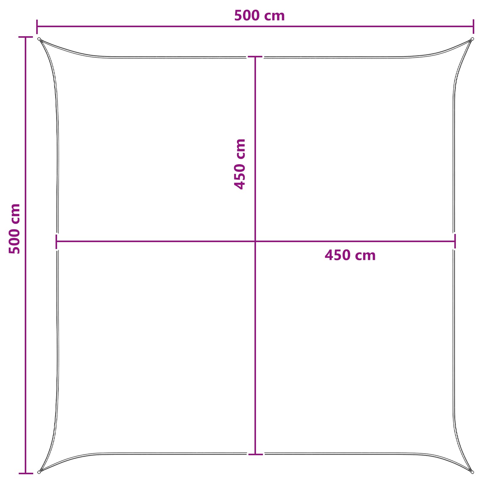 vidaXL Żagiel przeciwsłoneczny Żółty i Biały 5 x 5 m HDPE