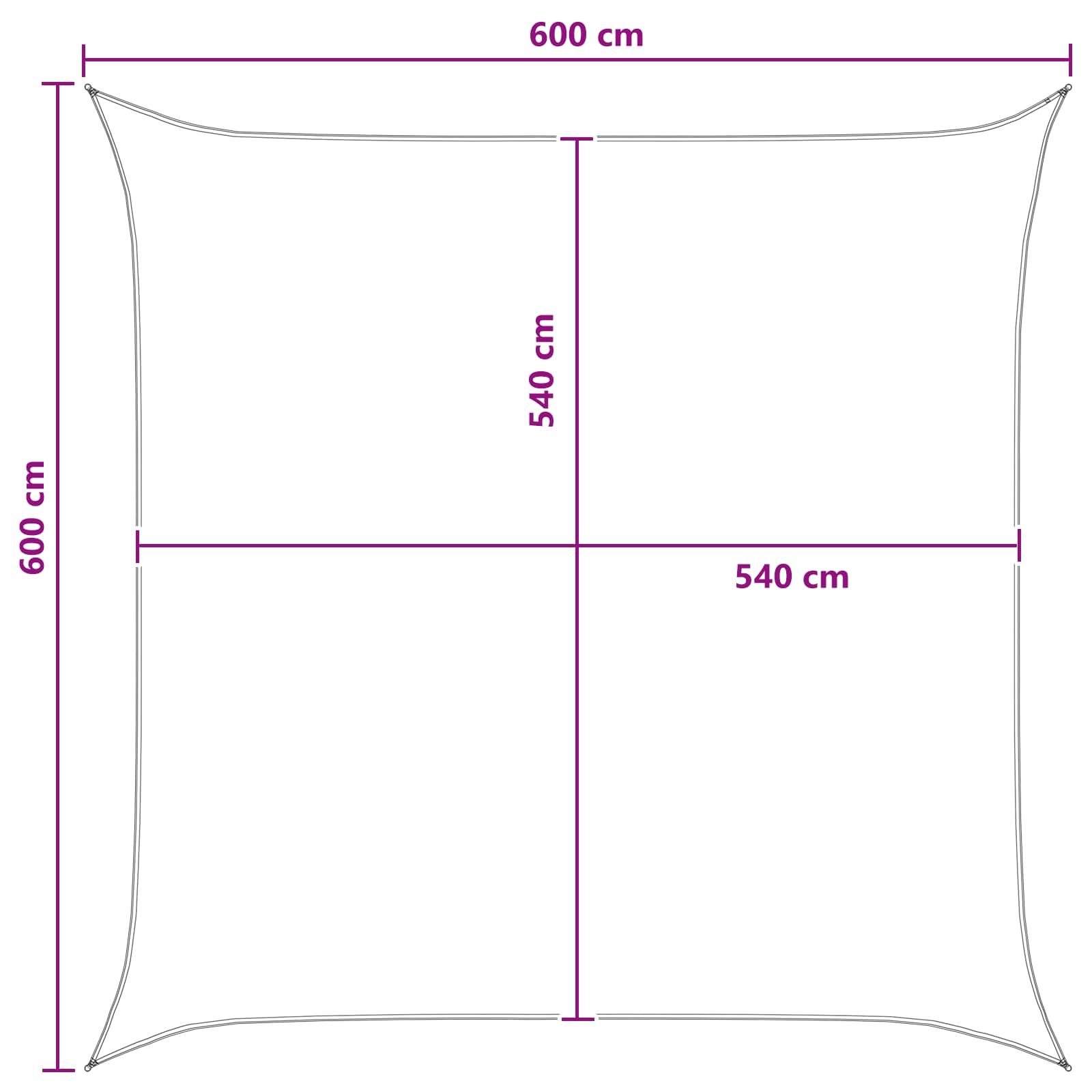 vidaXL Żagiel przeciwsłoneczny Żółty i Biały 6 x 6 m HDPE