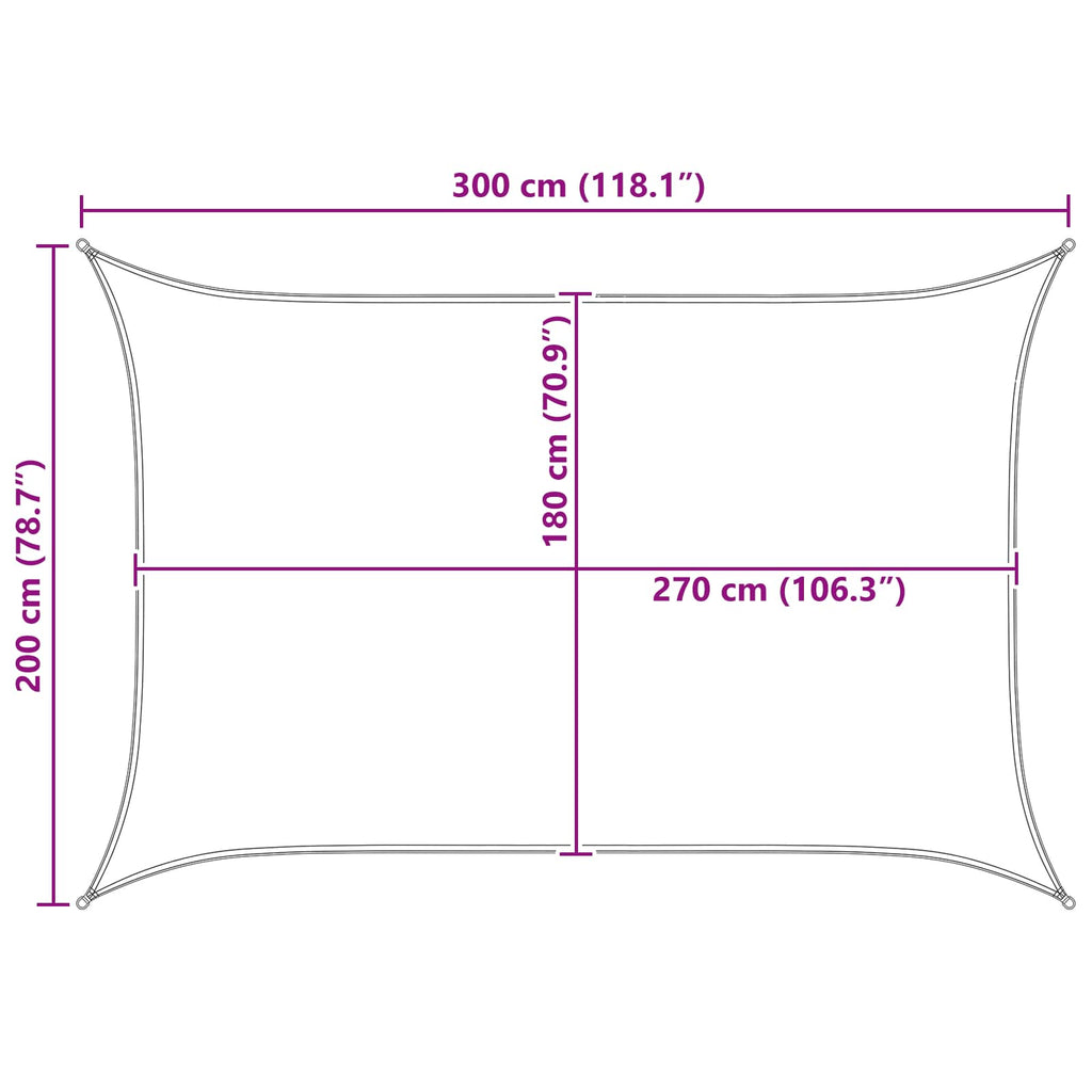 vidaXL Żagiel przeciwsłoneczny Żółty i Biały 2 x 3 m HDPE