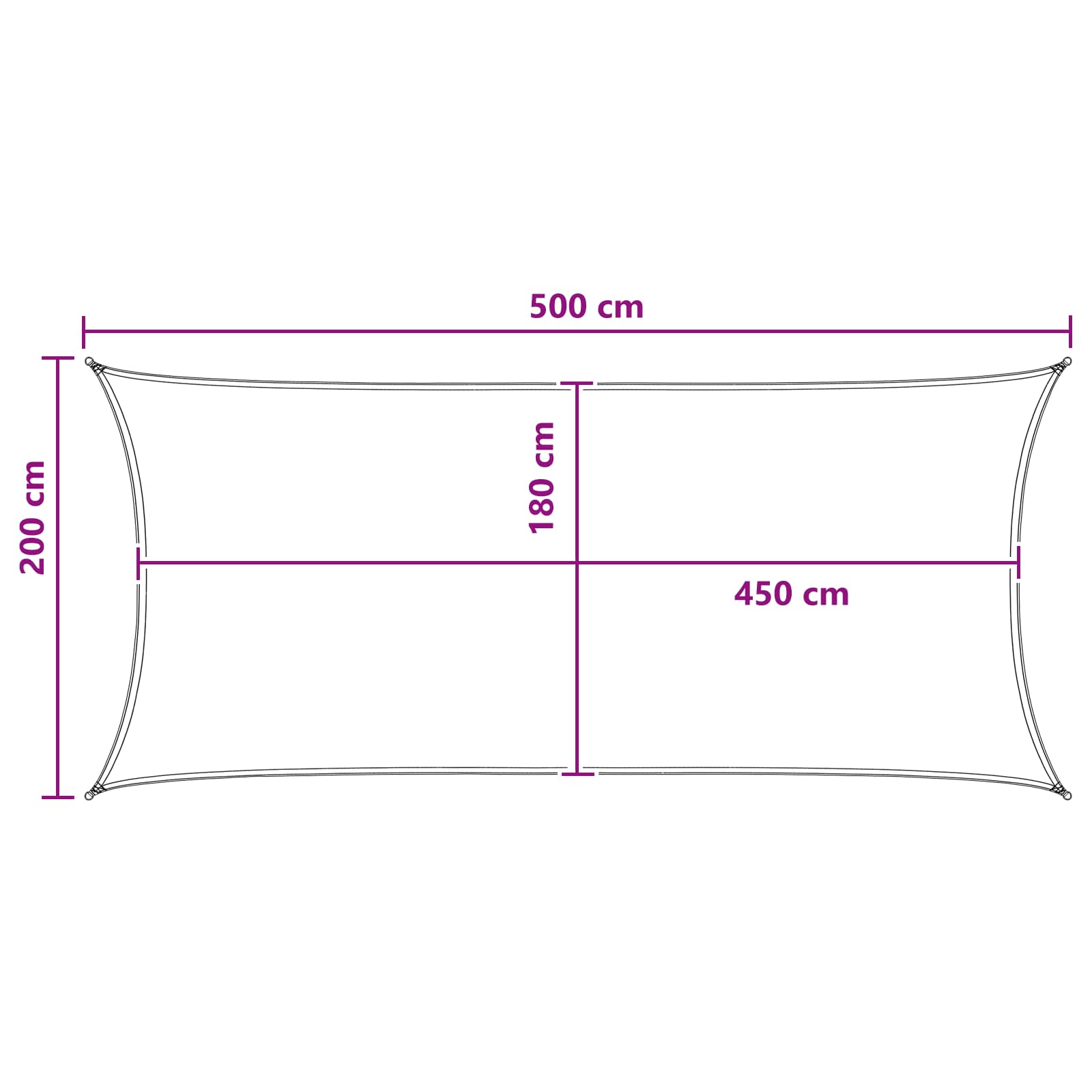 vidaXL Żagiel przeciwsłoneczny Żółty i Biały 2 x 5 m HDPE