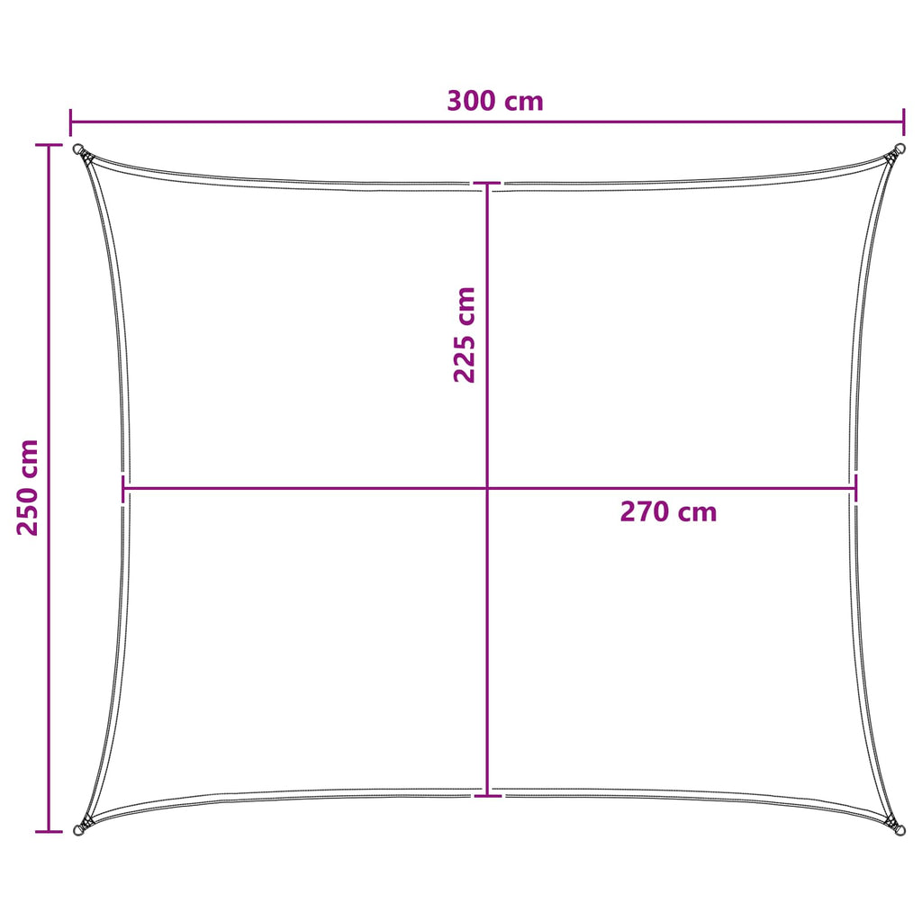 vidaXL Żagiel przeciwsłoneczny 2,5 x 3 m HDPE Prostokątny