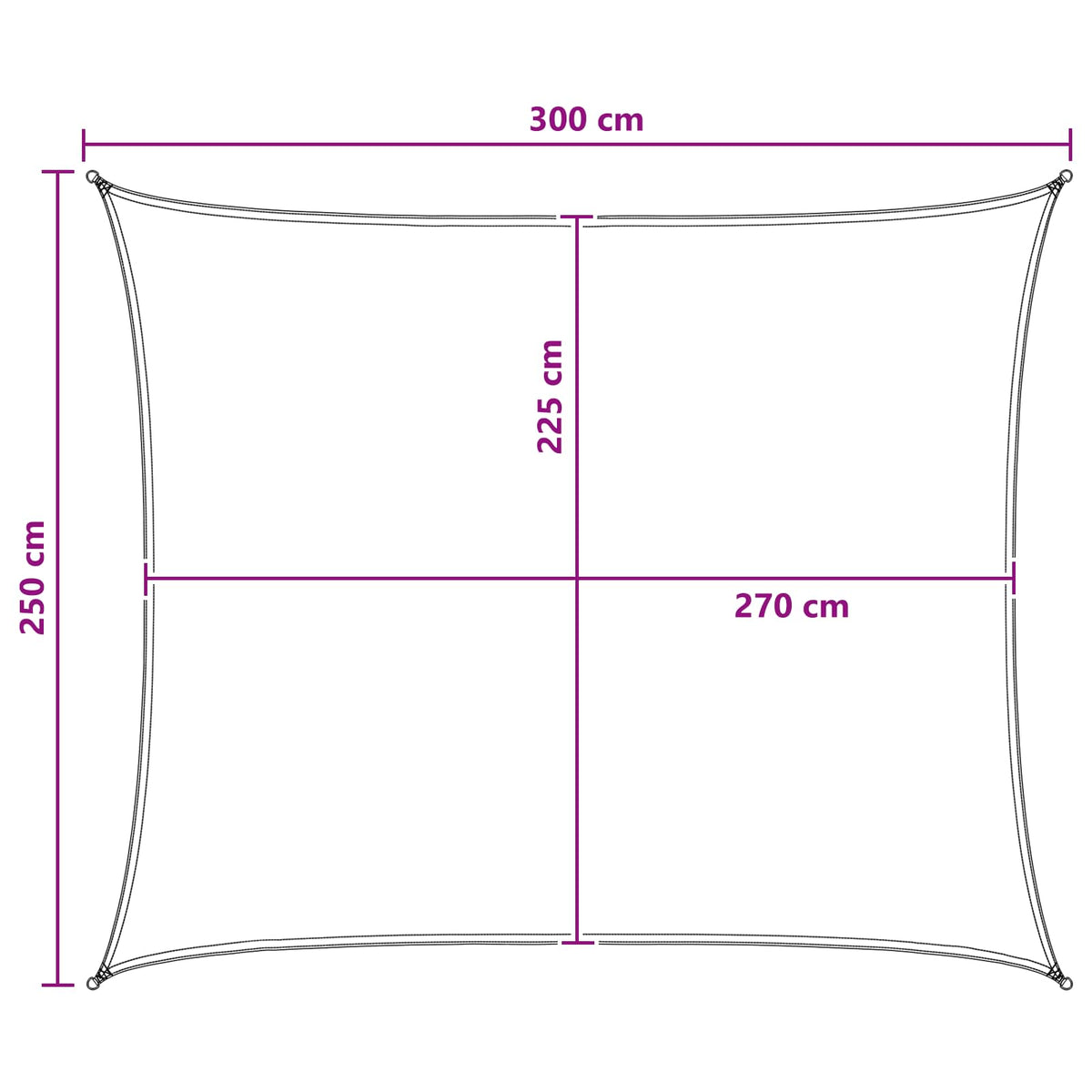 vidaXL Żagiel przeciwsłoneczny 2,5 x 3 m HDPE Prostokątny