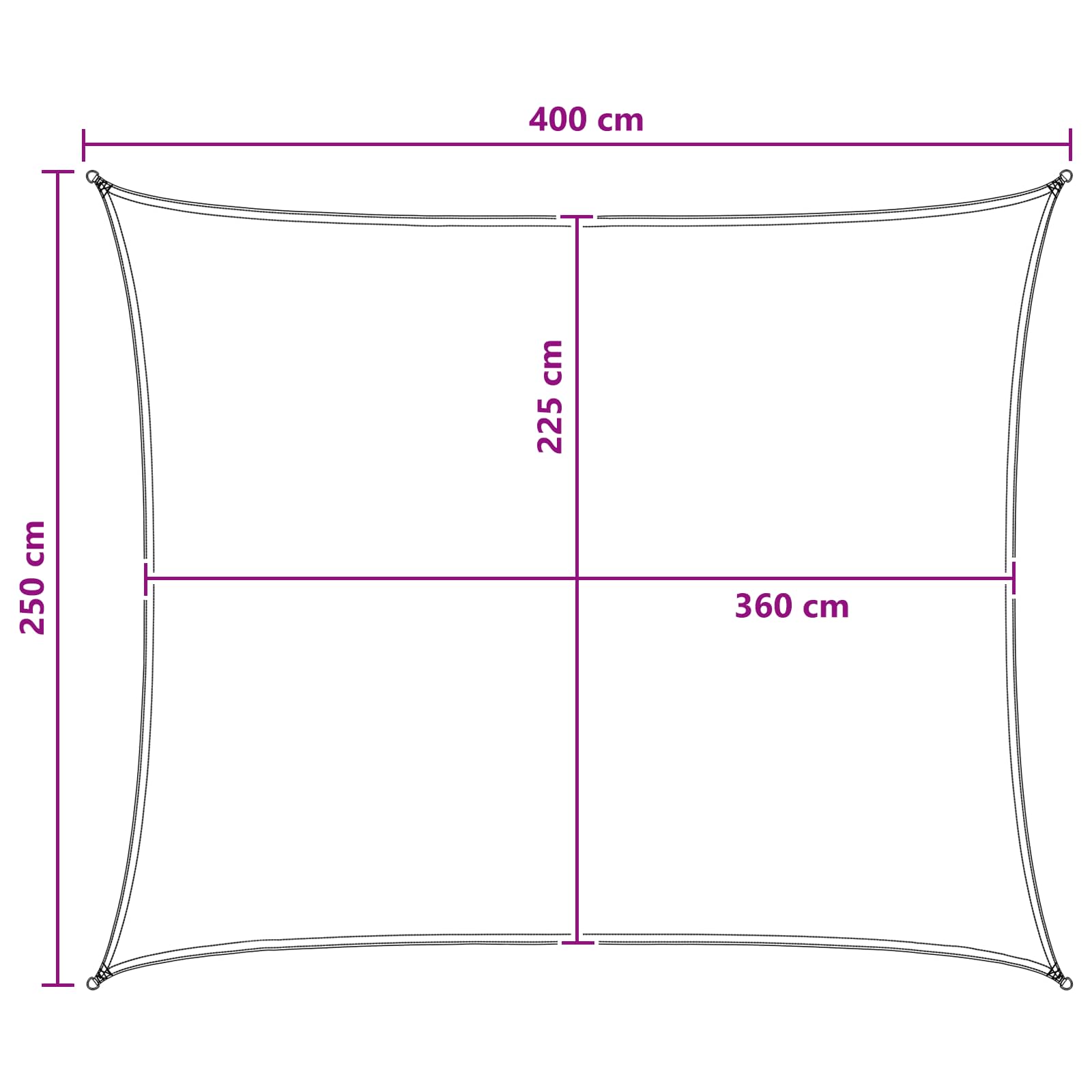 vidaXL Żagiel przeciwsłoneczny Żółty i Biały 2,5 x 4 m HDPE