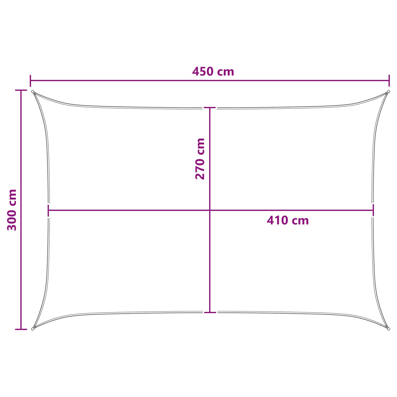 vidaXL Żagiel przeciwsłoneczny Żółty i Biały 3 x 4,5 m HDPE