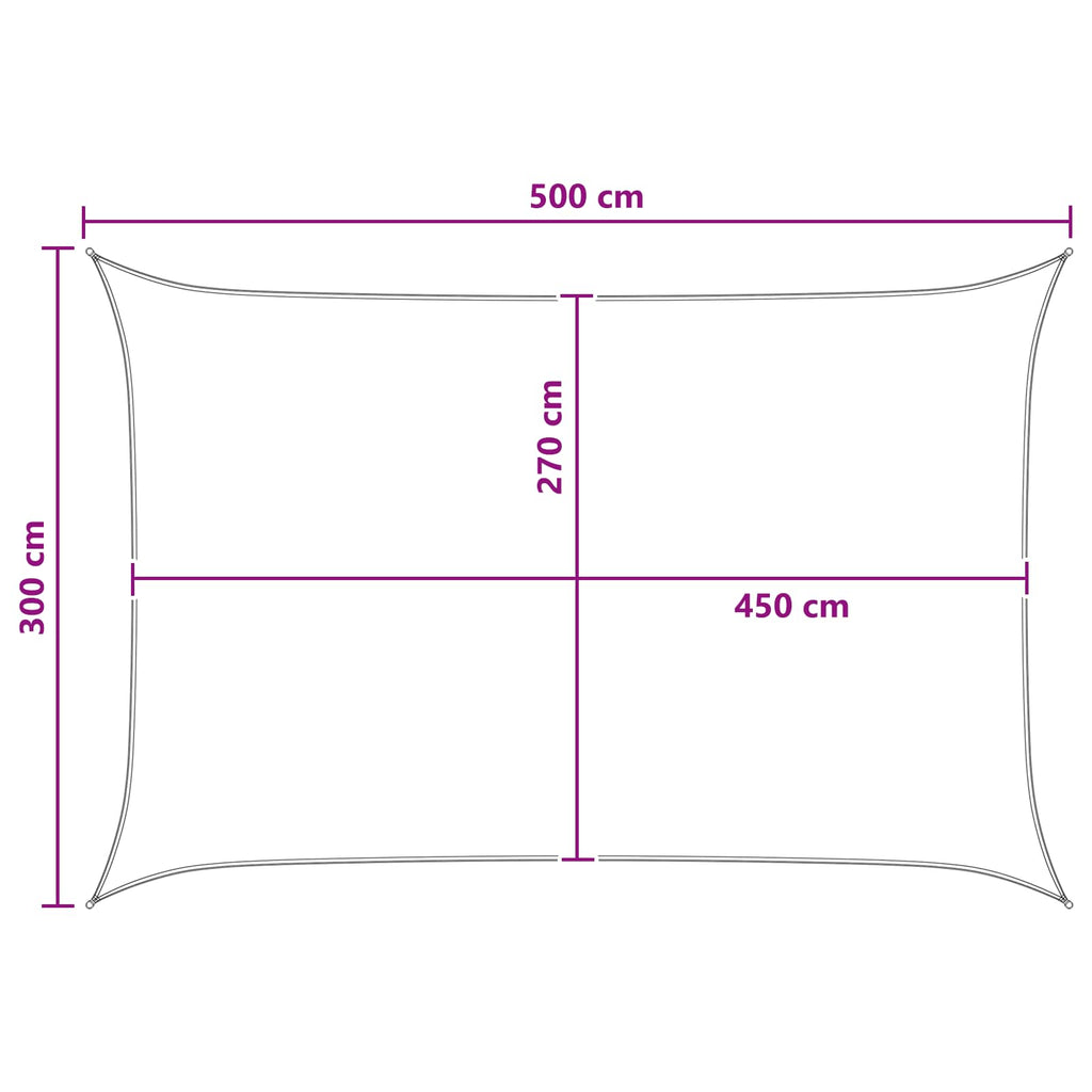 vidaXL Żagiel przeciwsłoneczny Żółty i Biały 3 x 5 m HDPE