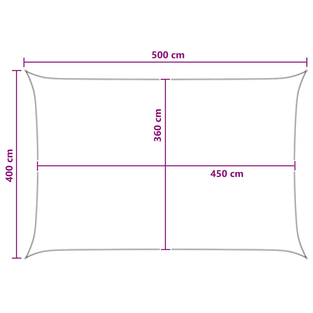 vidaXL Żagiel przeciwsłoneczny Żółty i Biały 4 x 5 m HDPE