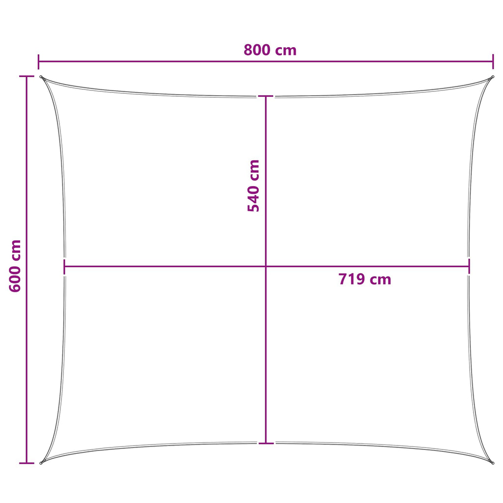 vidaXL Żagiel przeciwsłoneczny 6 x 8 m HDPE Prostokątny Żółty i Biały