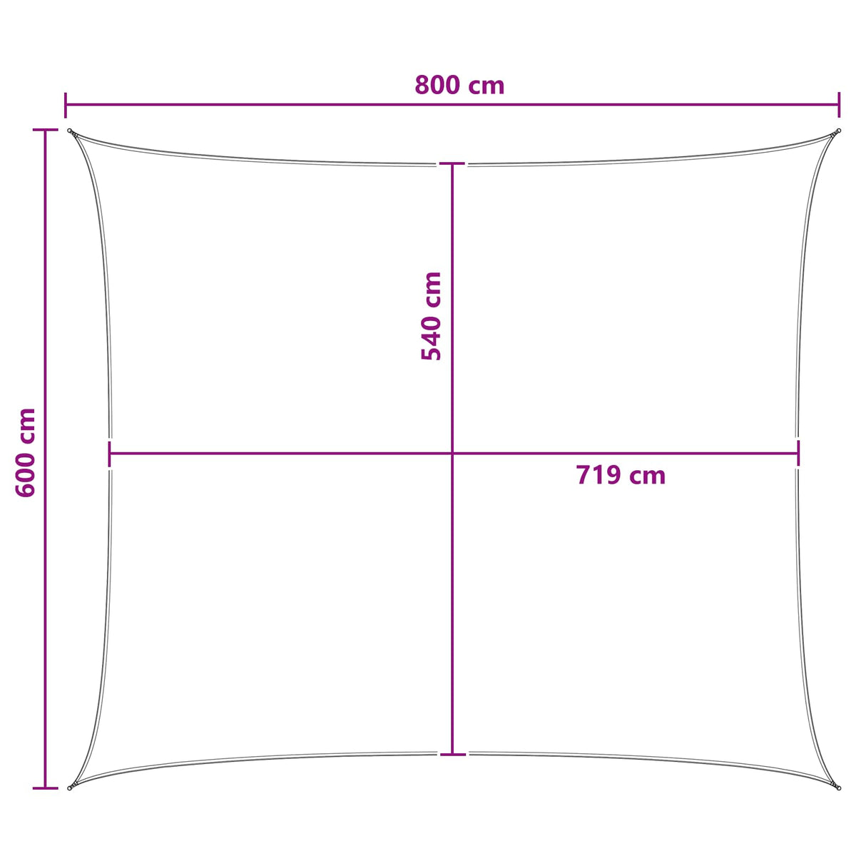 vidaXL Żagiel przeciwsłoneczny 6 x 8 m HDPE Prostokątny Żółty i Biały