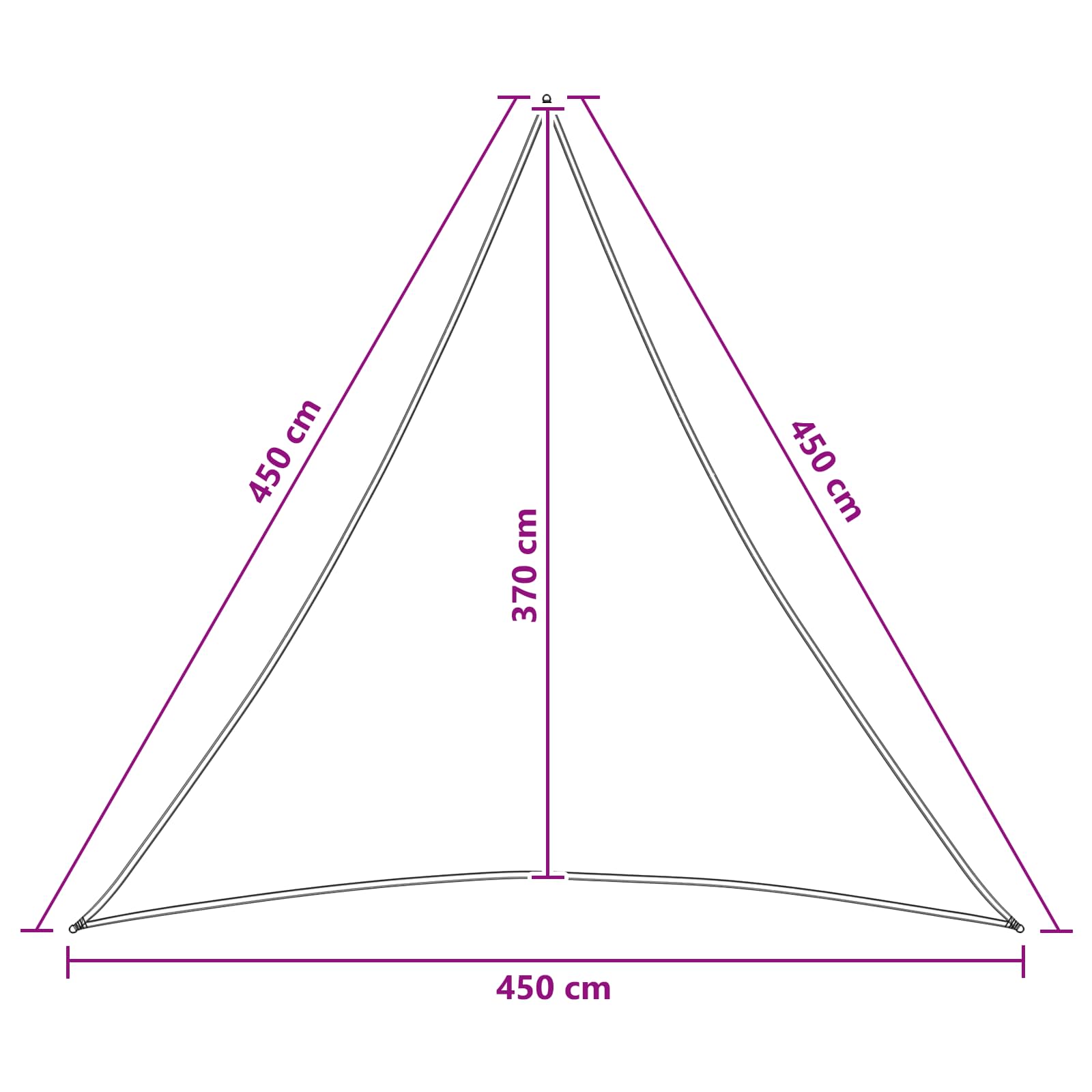 vidaXL Żagiel przeciwsłoneczny 4,5 x 4,5 x 4,5 m HDPE