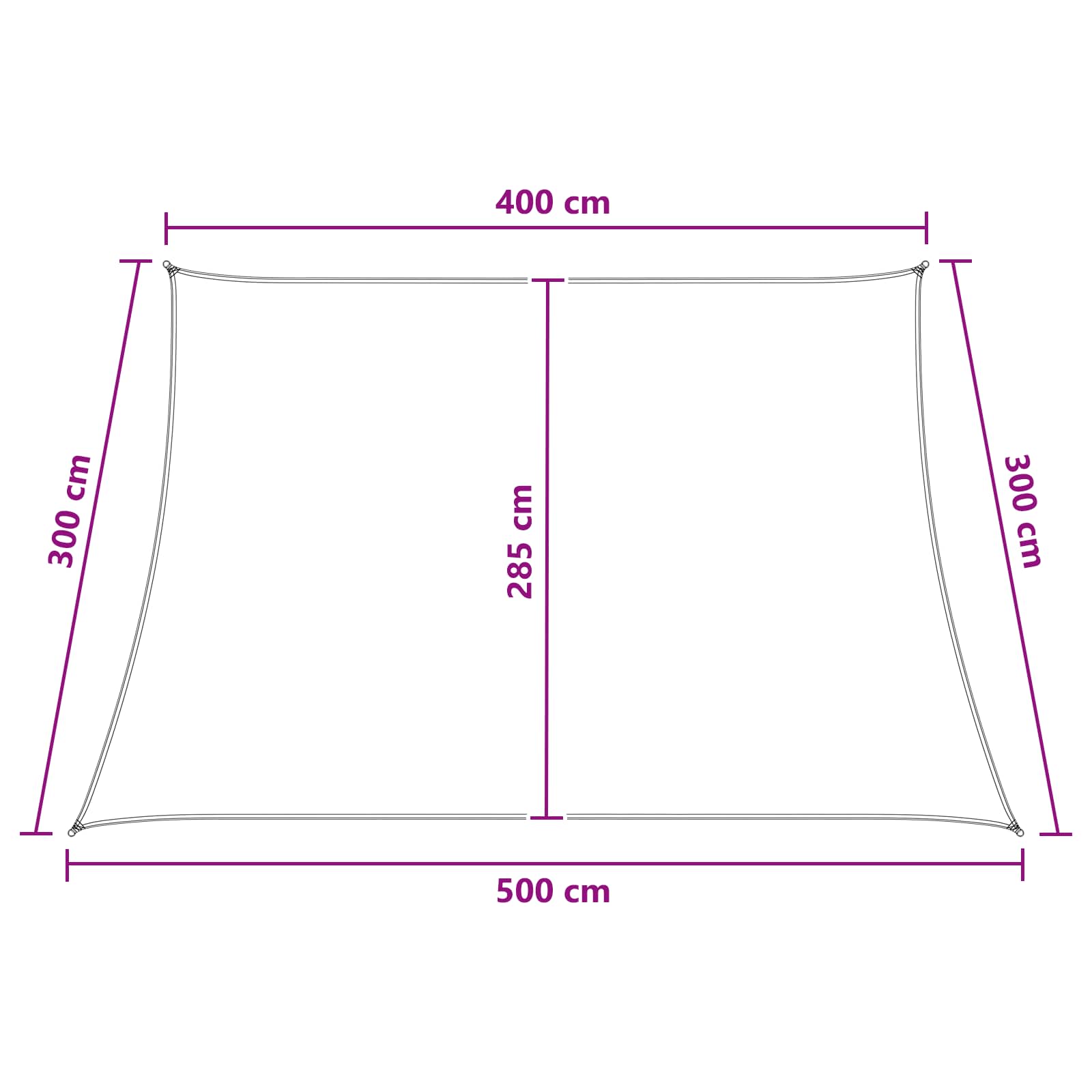 vidaXL Żagiel przeciwsłoneczny Żółty i Biały 4 / 5 x 3 m HDPE