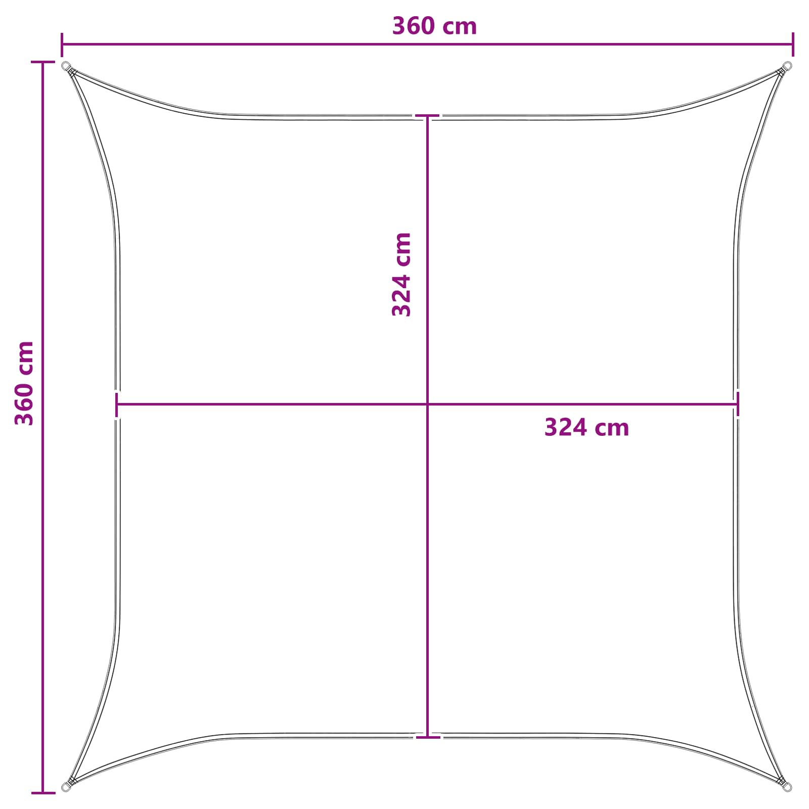 vidaXL Żagiel przeciwsłoneczny Niebieski i biały 3,6 x 3,6 m HDPE